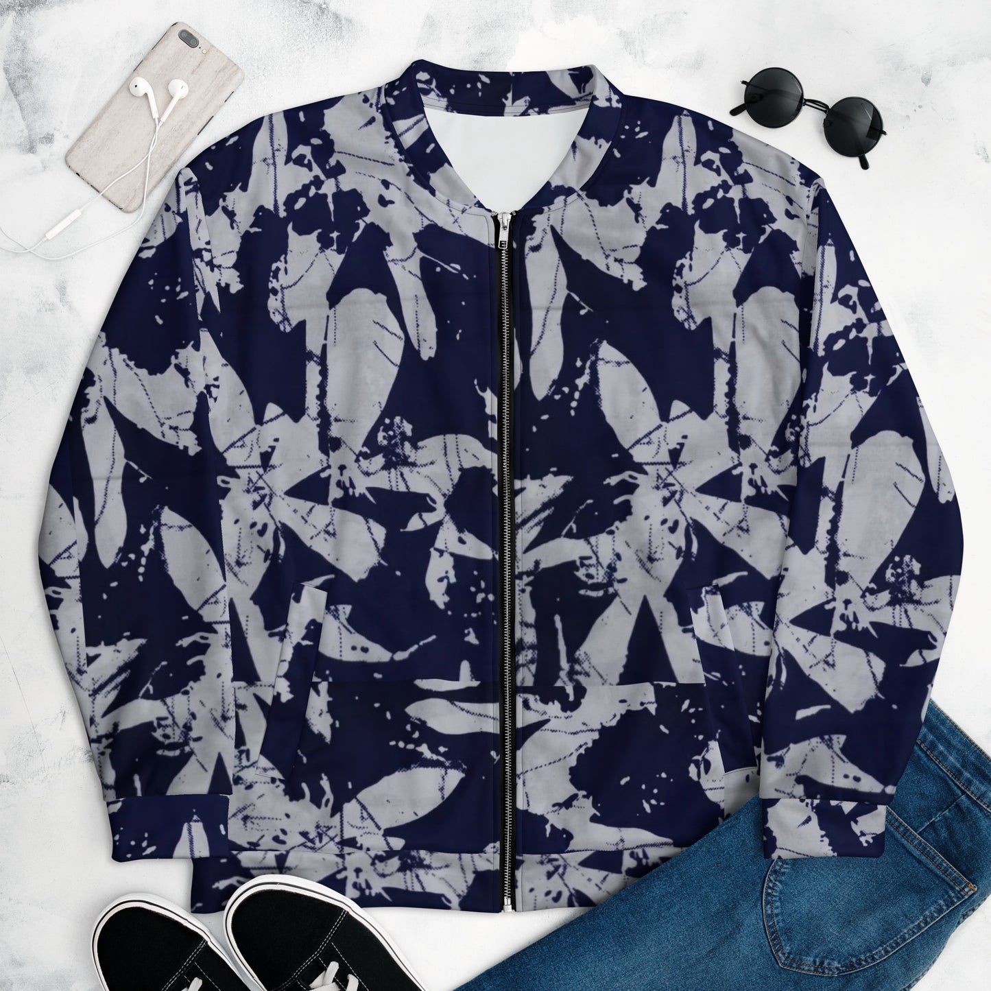 Indigo Adire Unisex Bomber Jacket