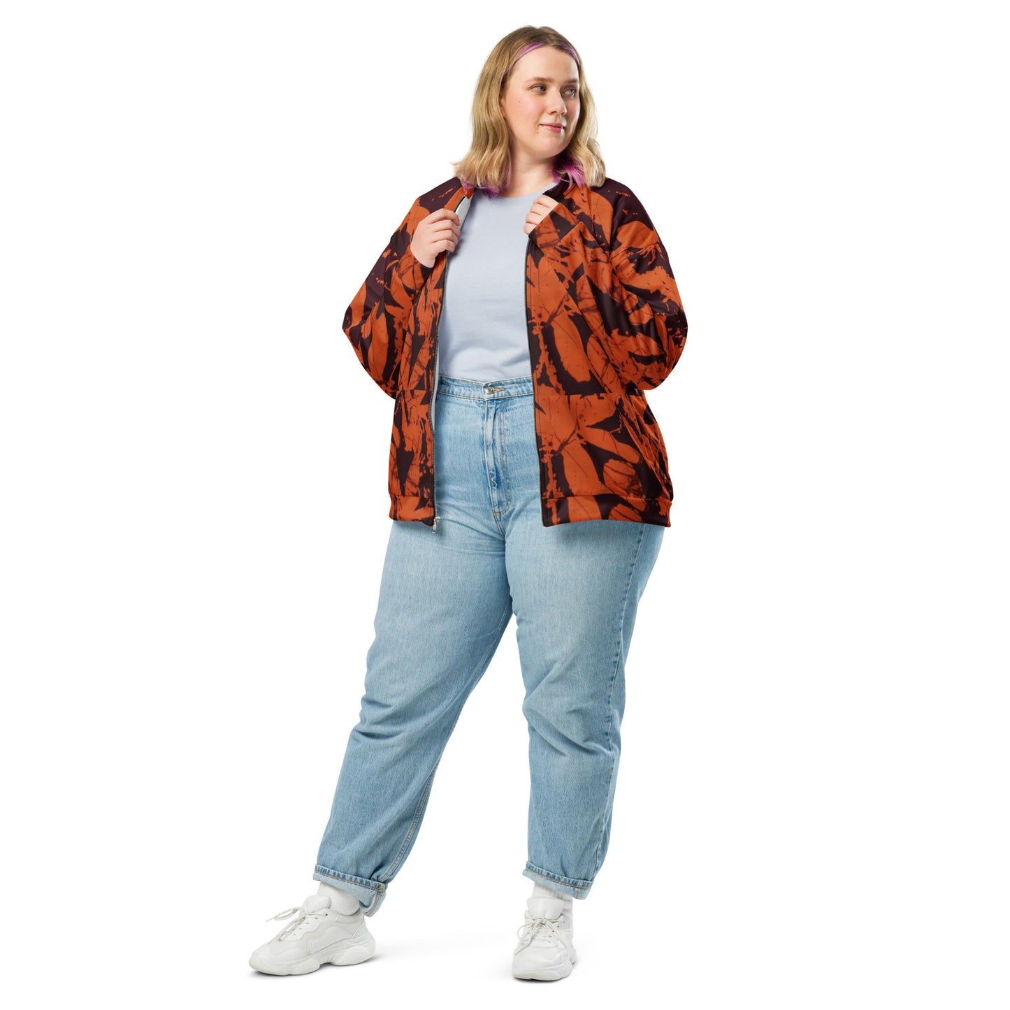 Orange Adire Unisex Bomber Jacket