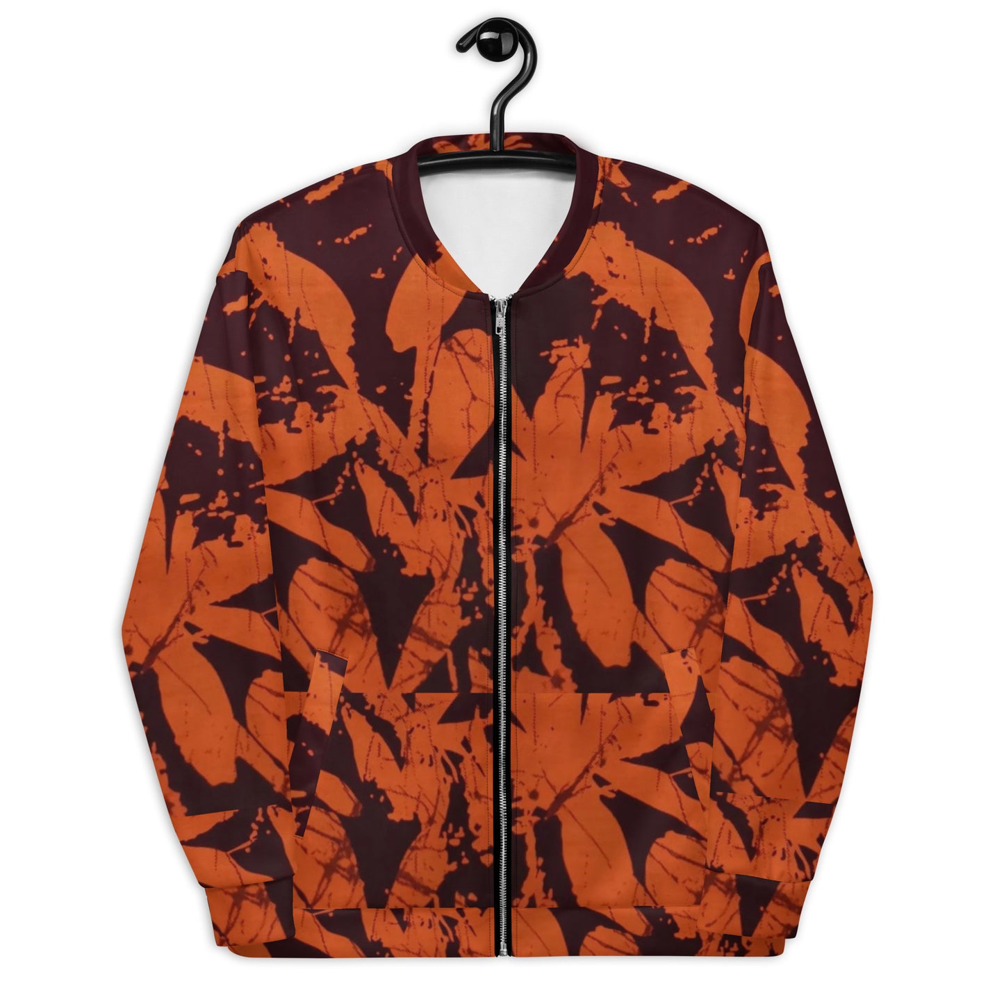 Orange Adire Unisex Bomber Jacket