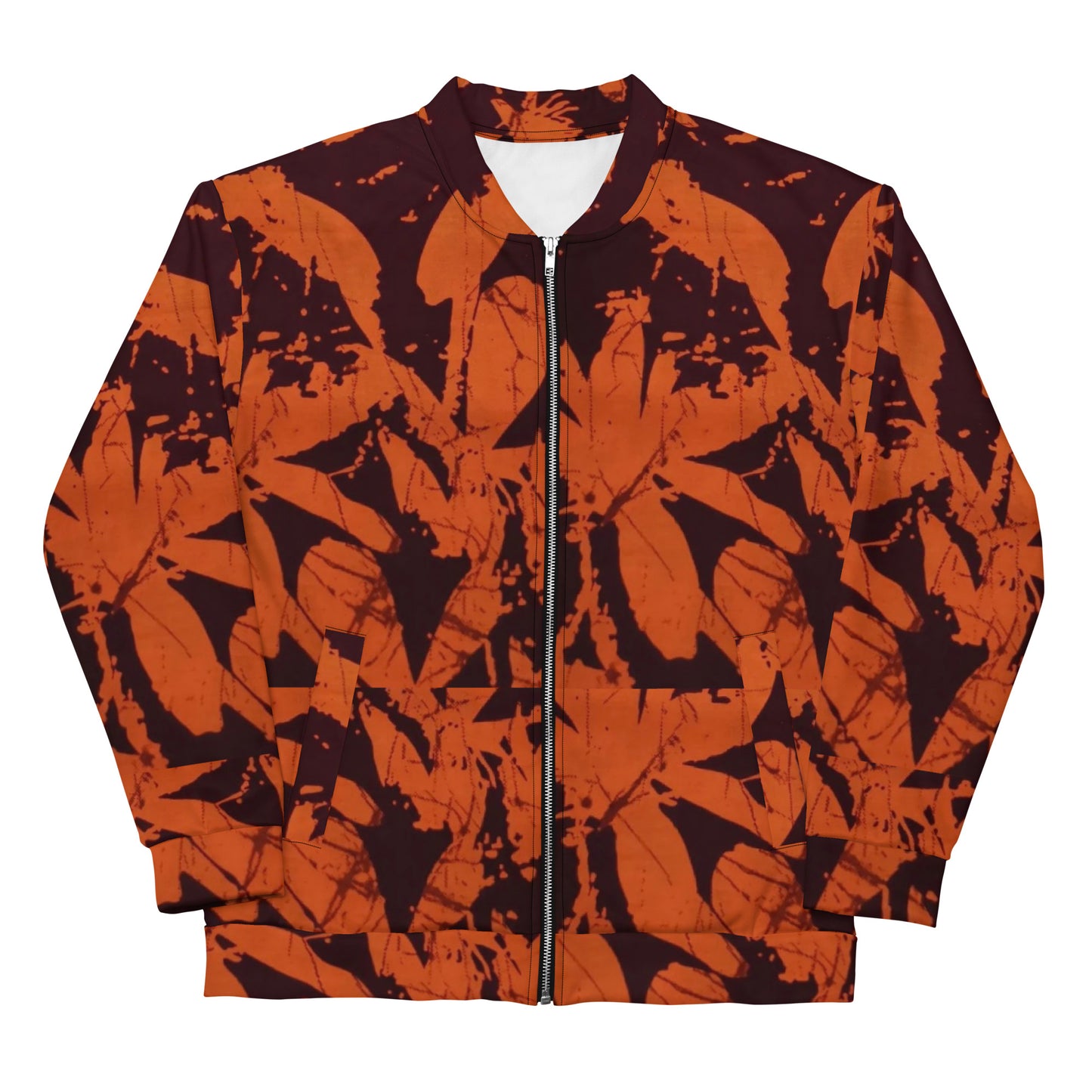 Orange Adire Unisex Bomber Jacket