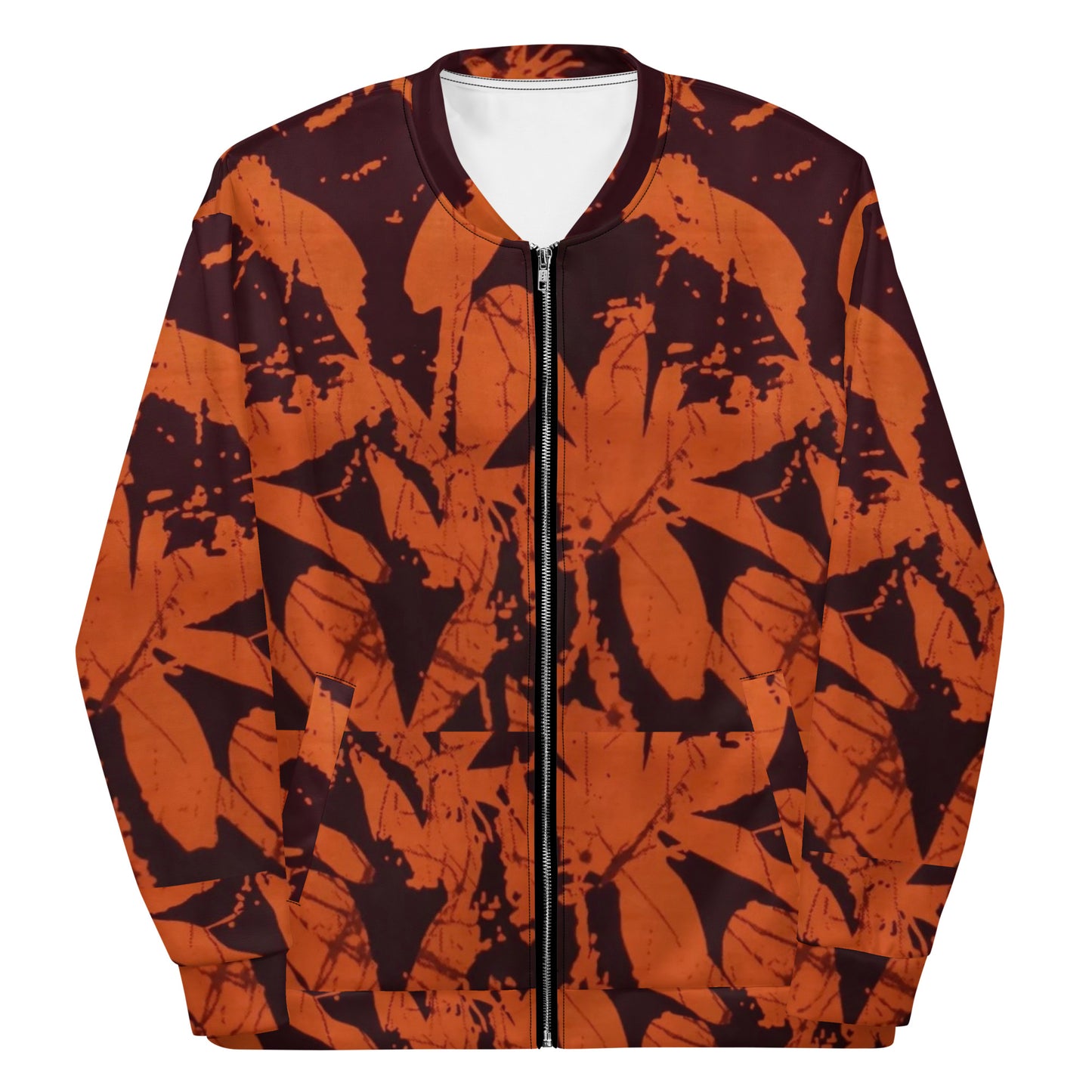 Orange Adire Unisex Bomber Jacket