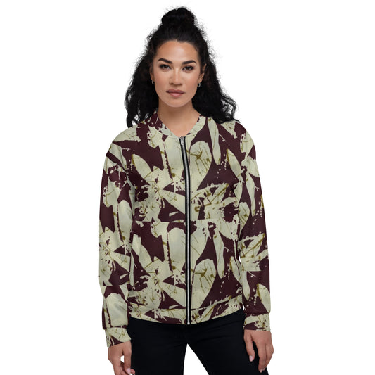 Brown Adire Unisex Bomber Jacket