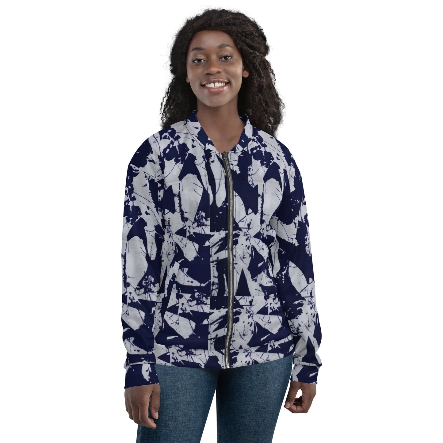 Indigo Adire Unisex Bomber Jacket