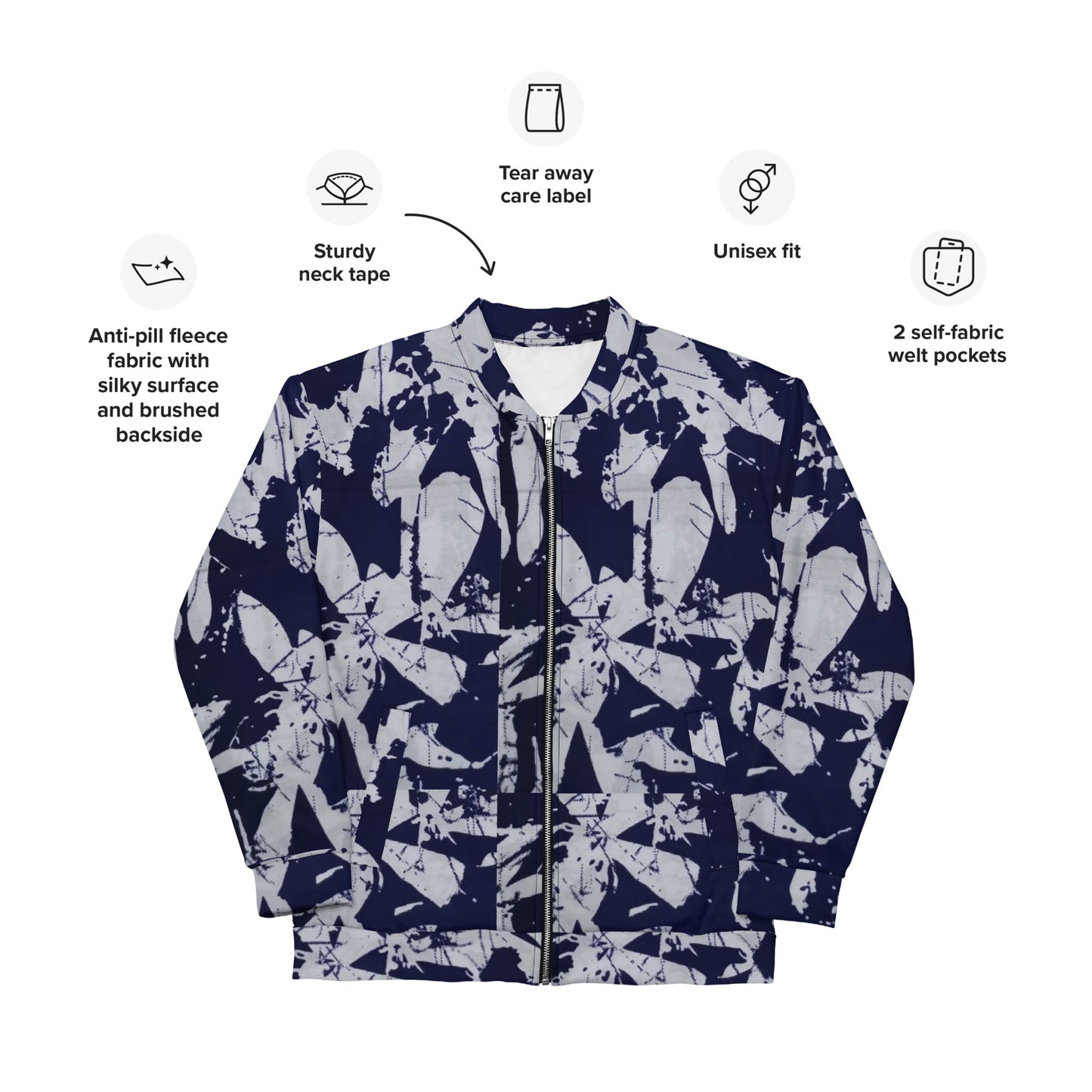 Indigo Adire Unisex Bomber Jacket