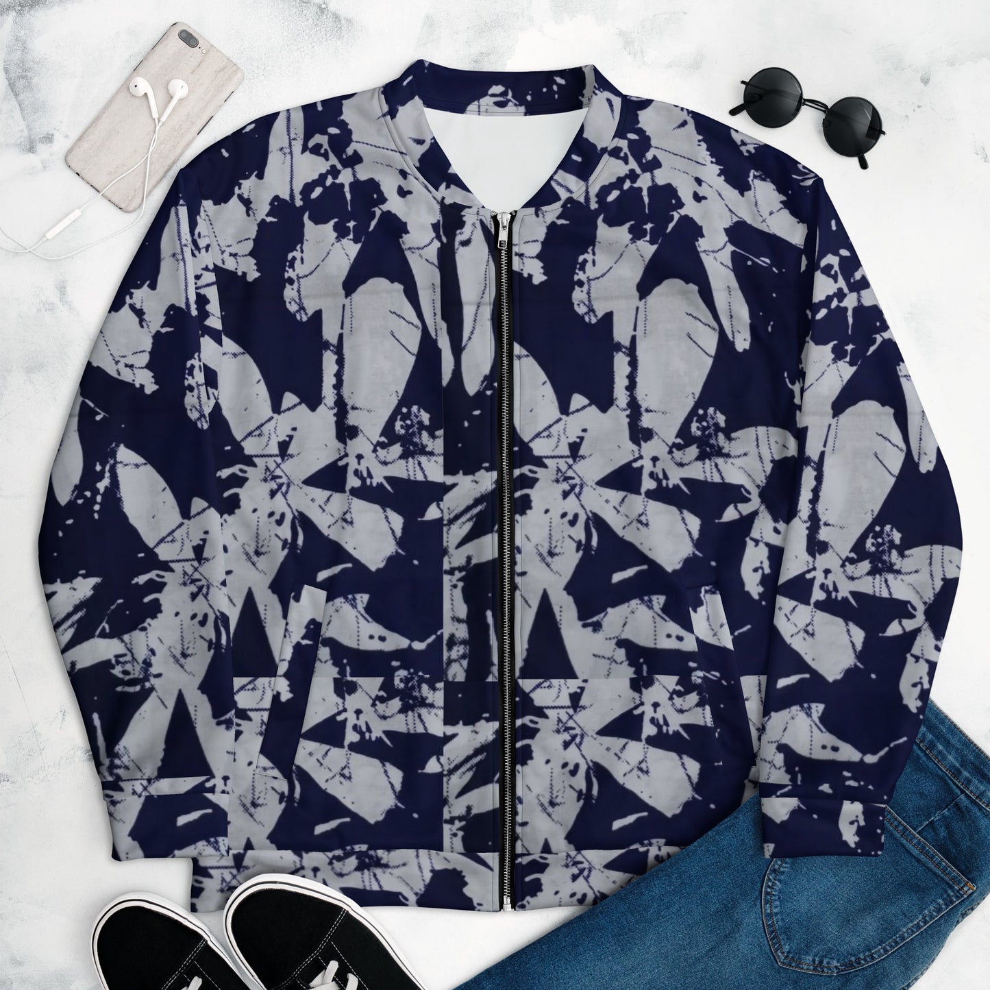 Indigo Adire Unisex Bomber Jacket