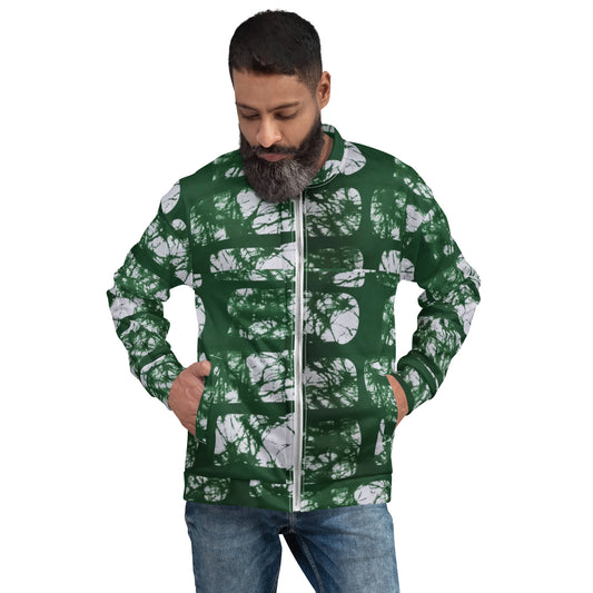 Green Adire Unisex Bomber Jacket