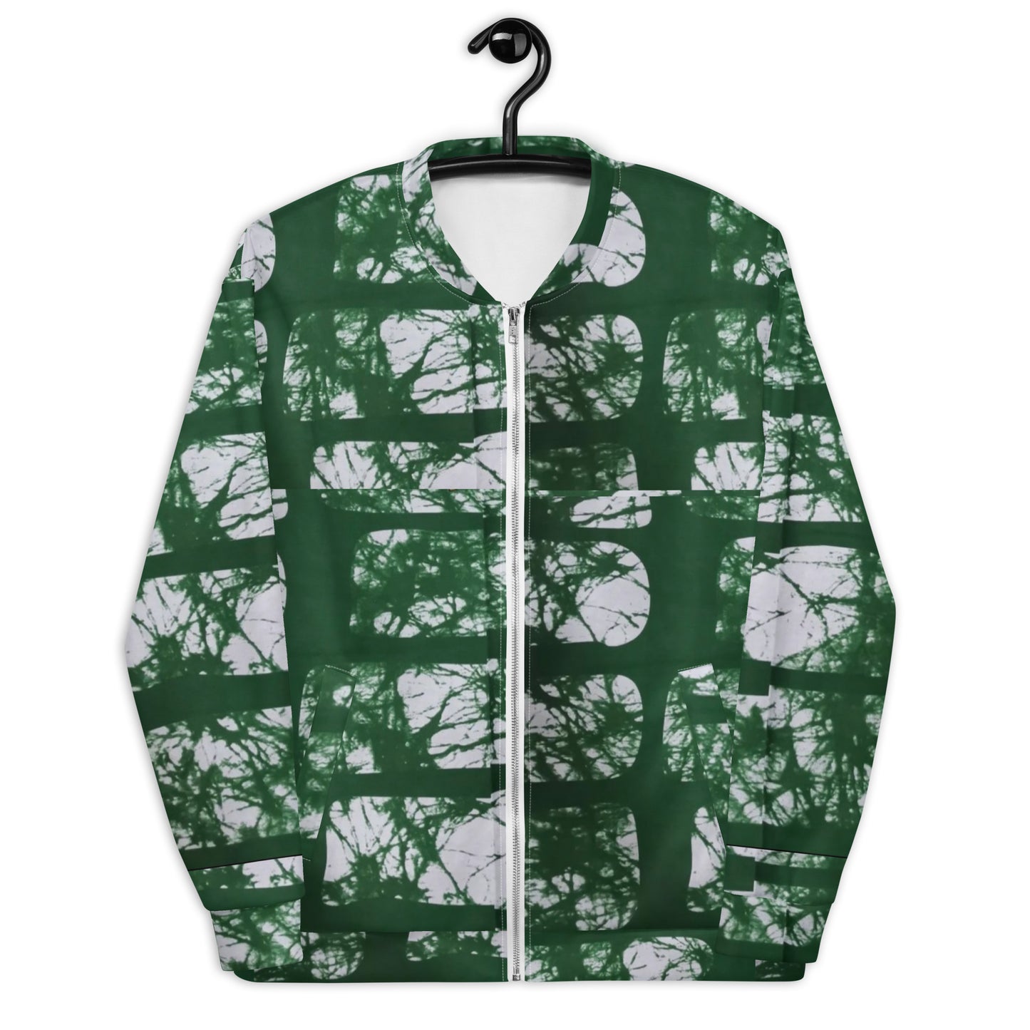 Green Adire Unisex Bomber Jacket