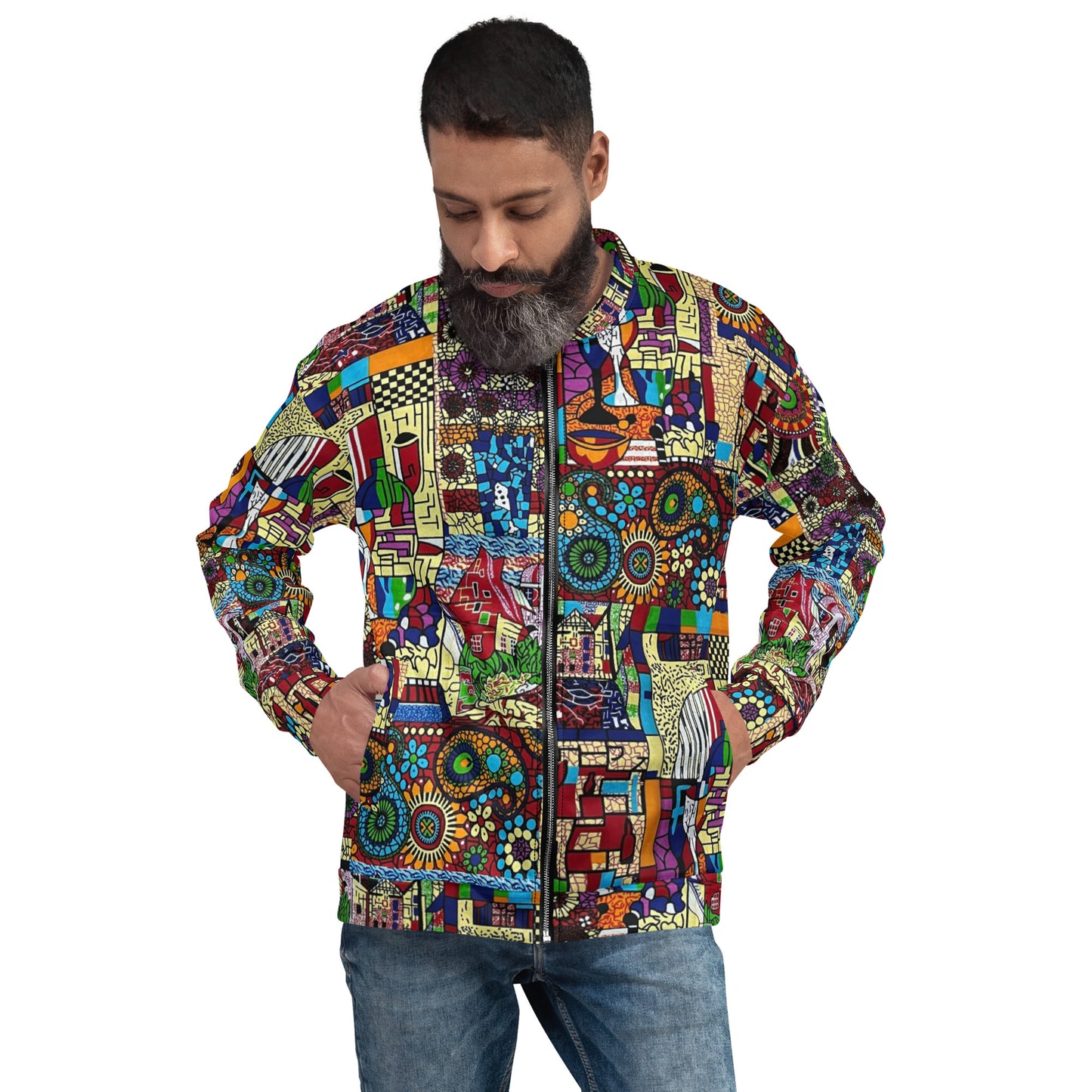 Colourful Artsy Ankara Unisex Bomber Jacket