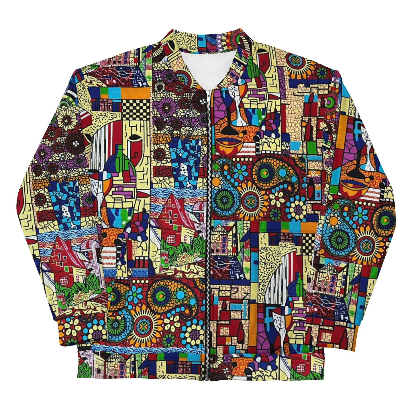 Colourful Artsy Ankara Unisex Bomber Jacket