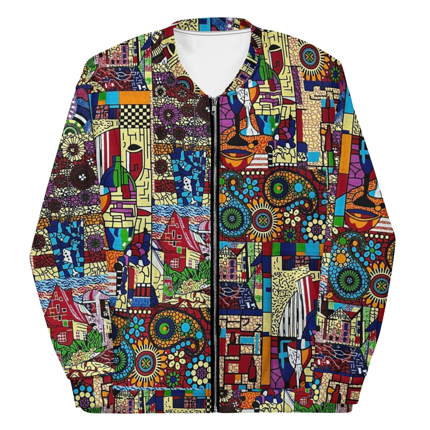 Colourful Artsy Ankara Unisex Bomber Jacket