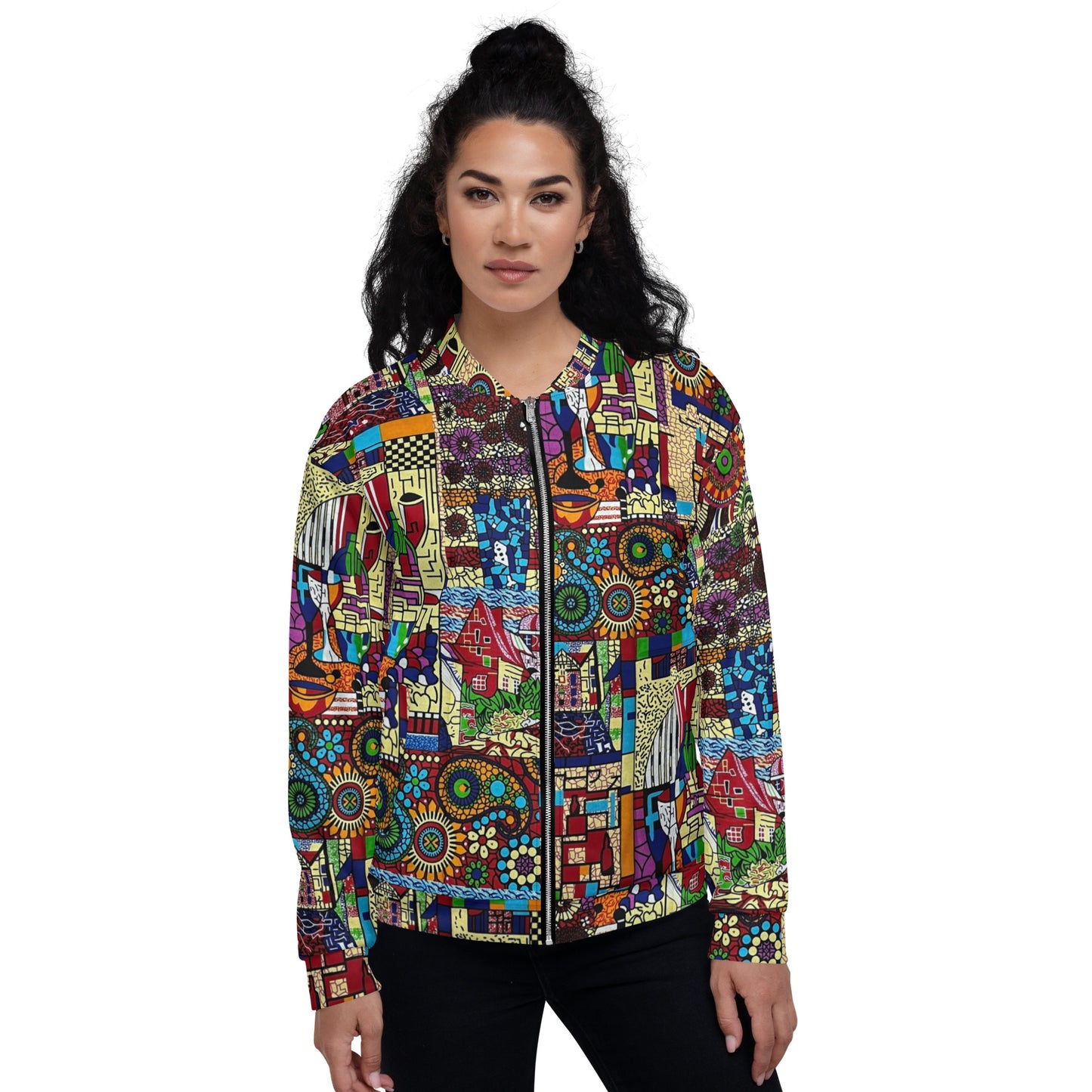 Colourful Artsy Ankara Unisex Bomber Jacket