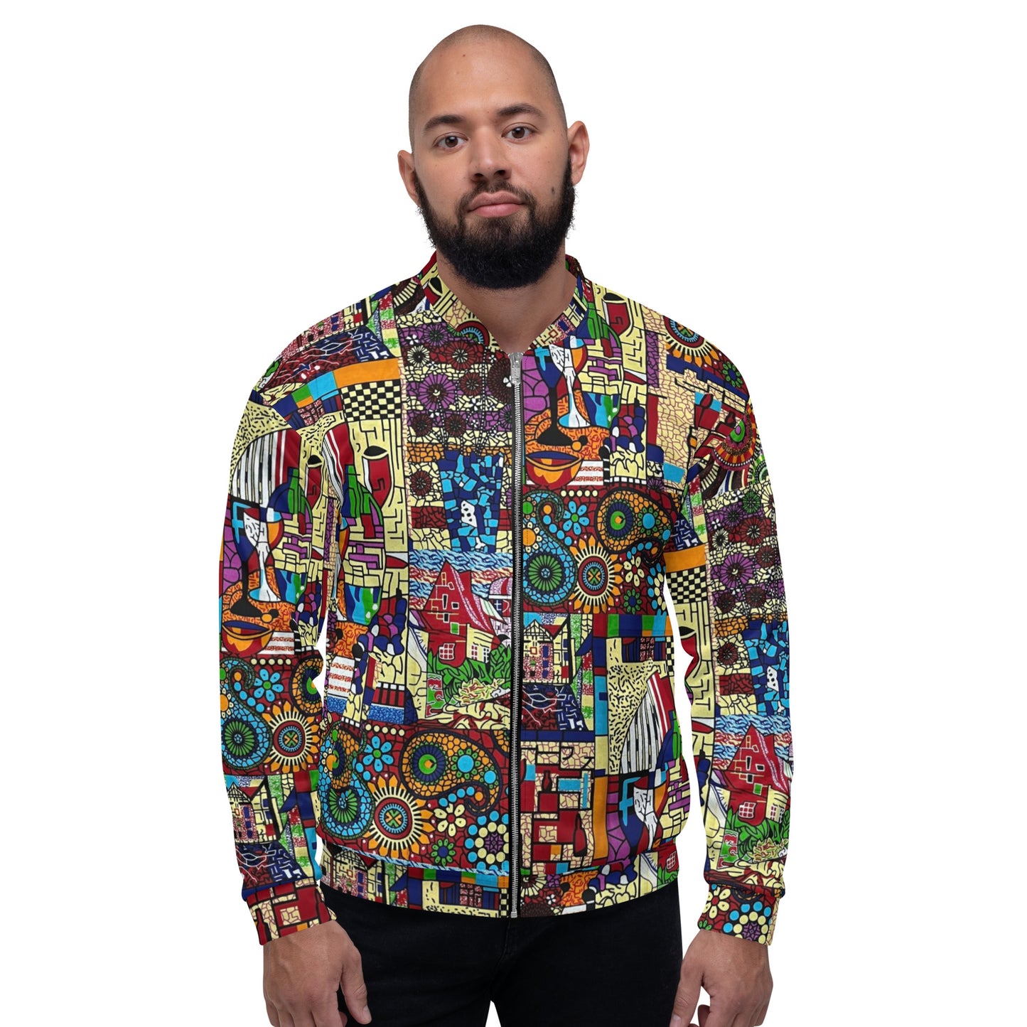 Colourful Artsy Ankara Unisex Bomber Jacket