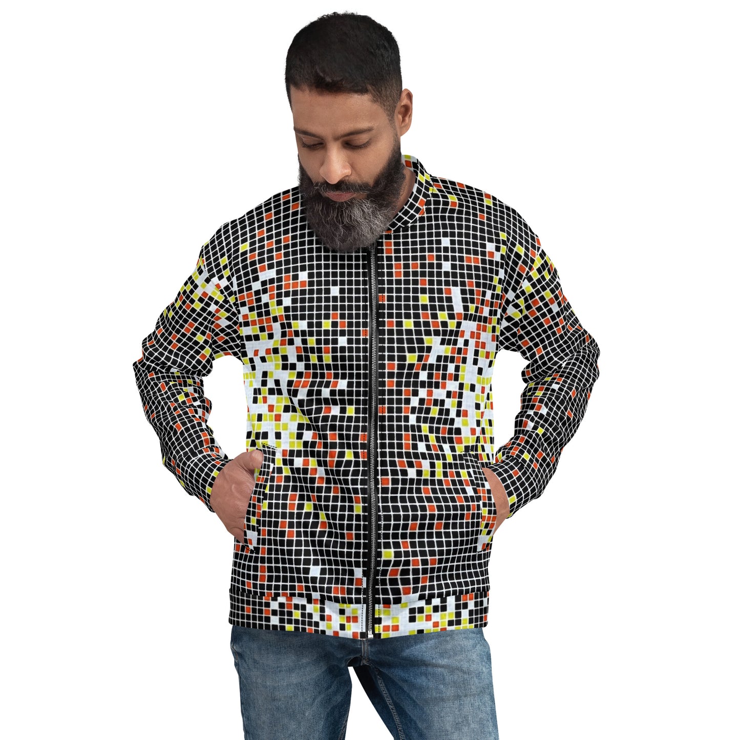 Graphic Square Ankara Unisex Bomber Jacket