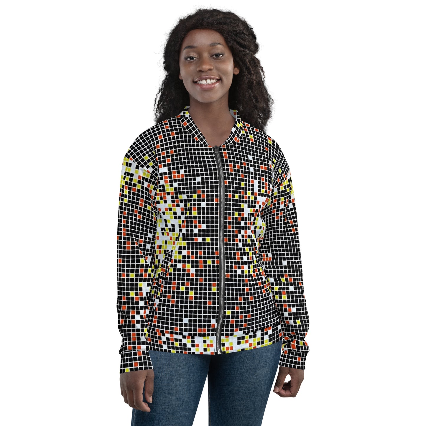 Graphic Square Ankara Unisex Bomber Jacket