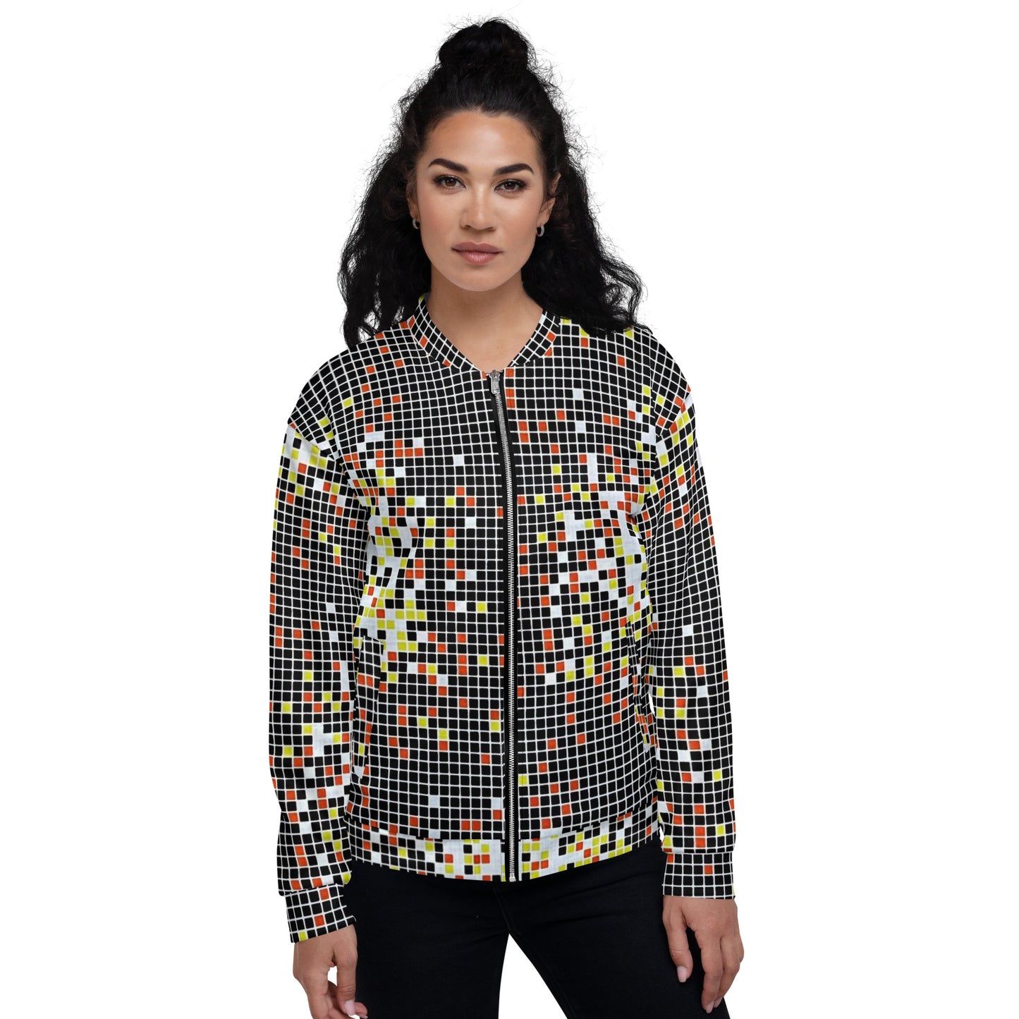 Graphic Square Ankara Unisex Bomber Jacket