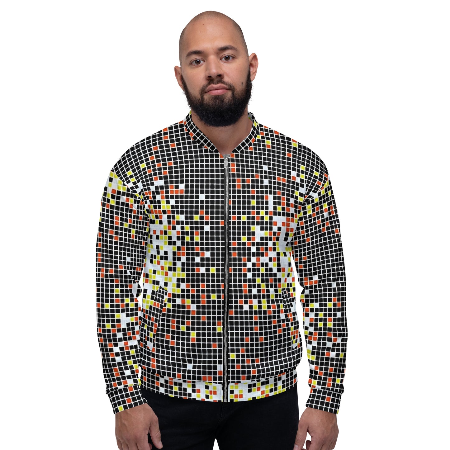 Graphic Square Ankara Unisex Bomber Jacket