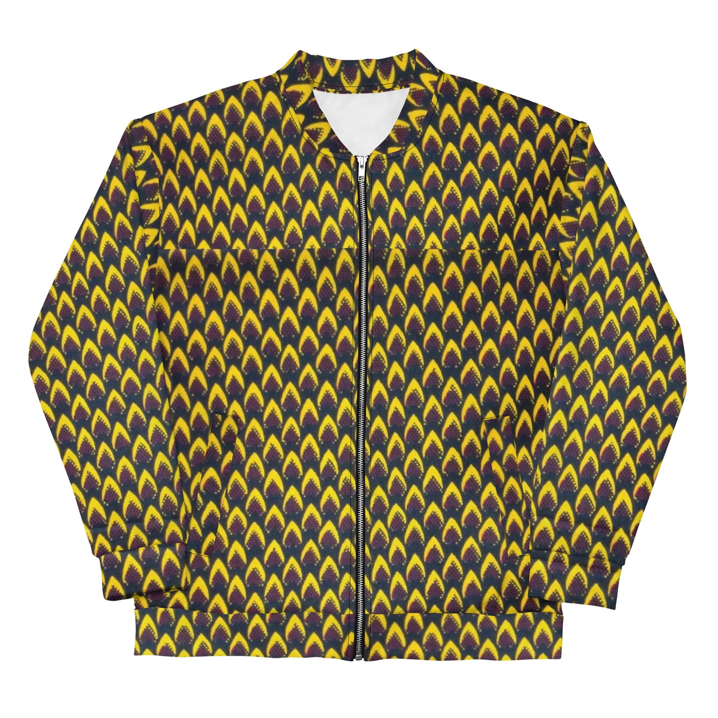 Yellow Flame Ankara Unisex Bomber Jacket