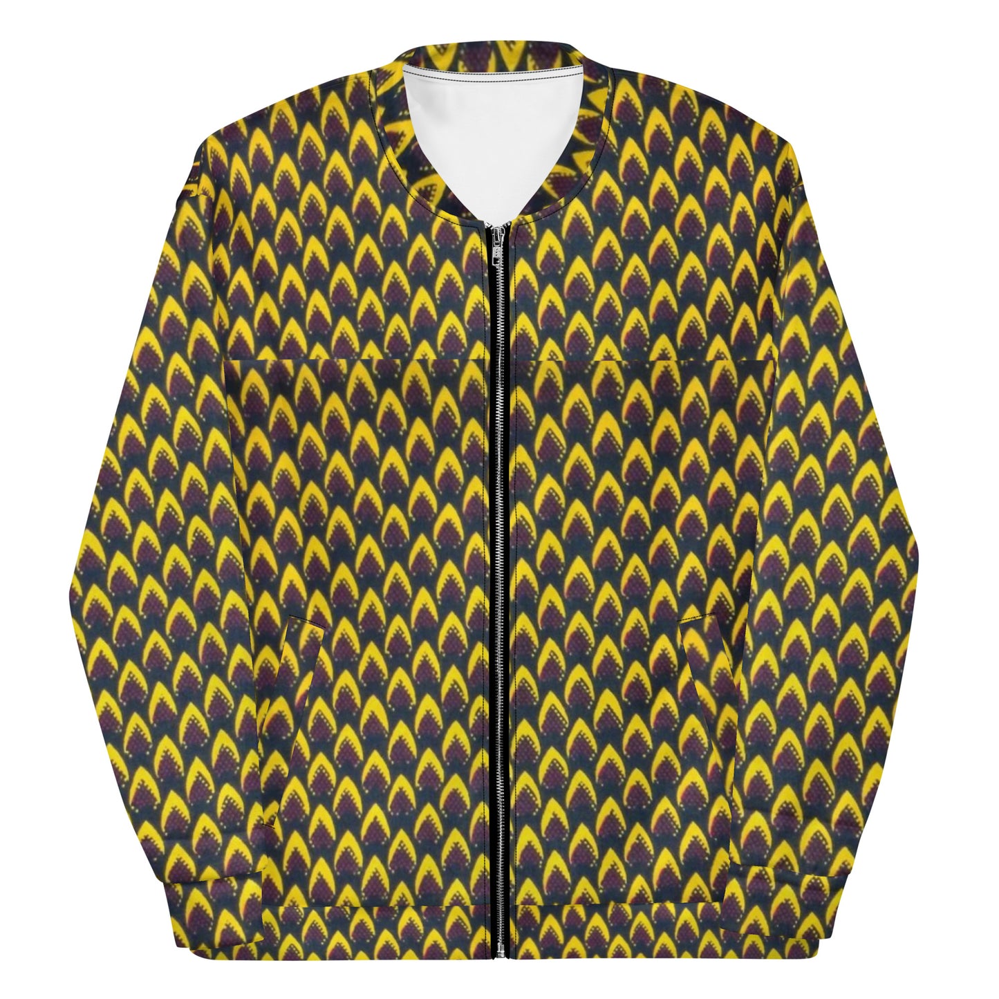 Yellow Flame Ankara Unisex Bomber Jacket