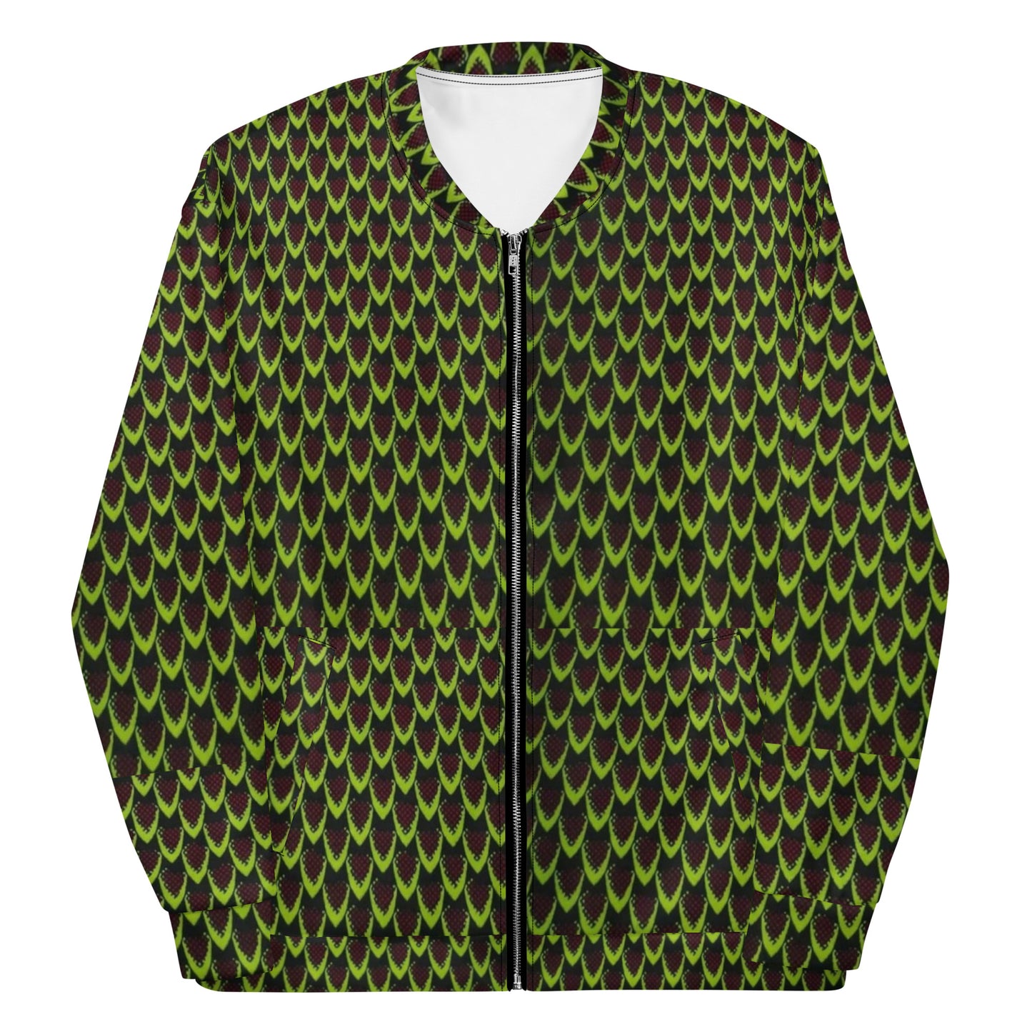 Green Flame Ankara Unisex Bomber Jacket