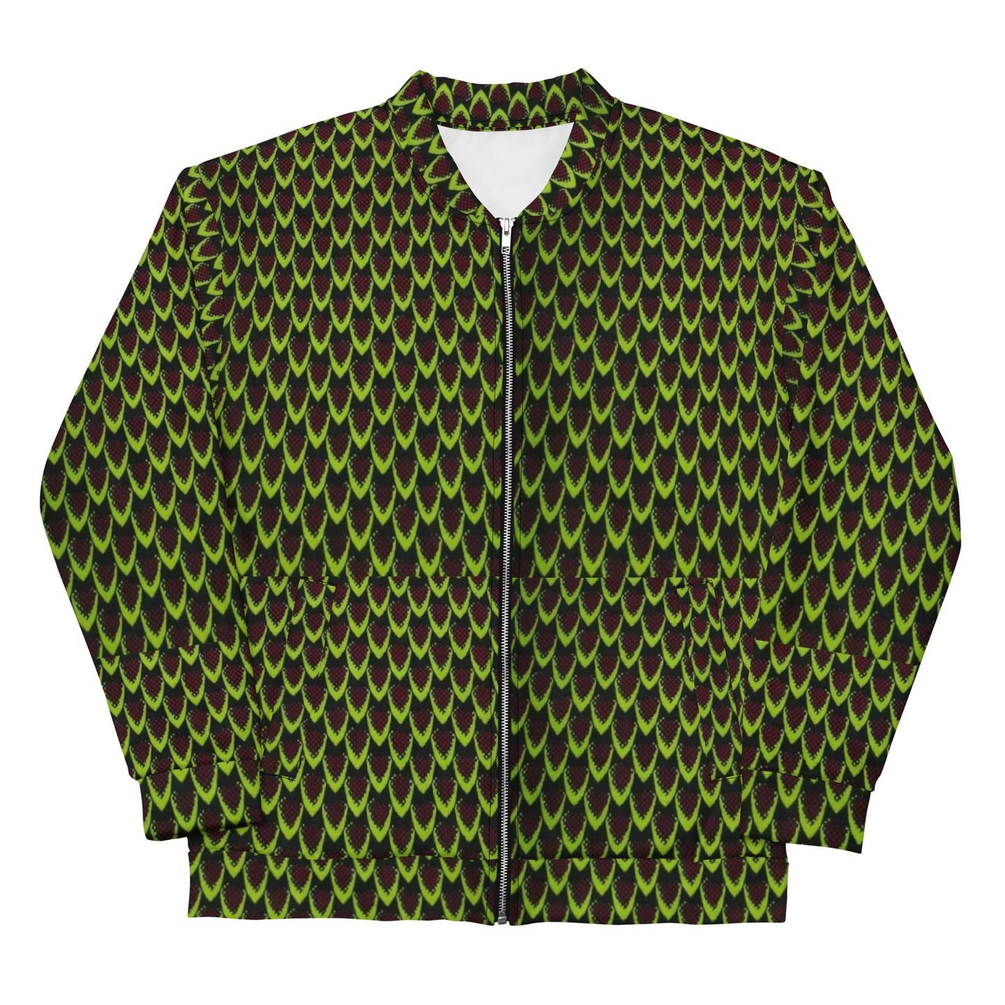 Green Flame Ankara Unisex Bomber Jacket