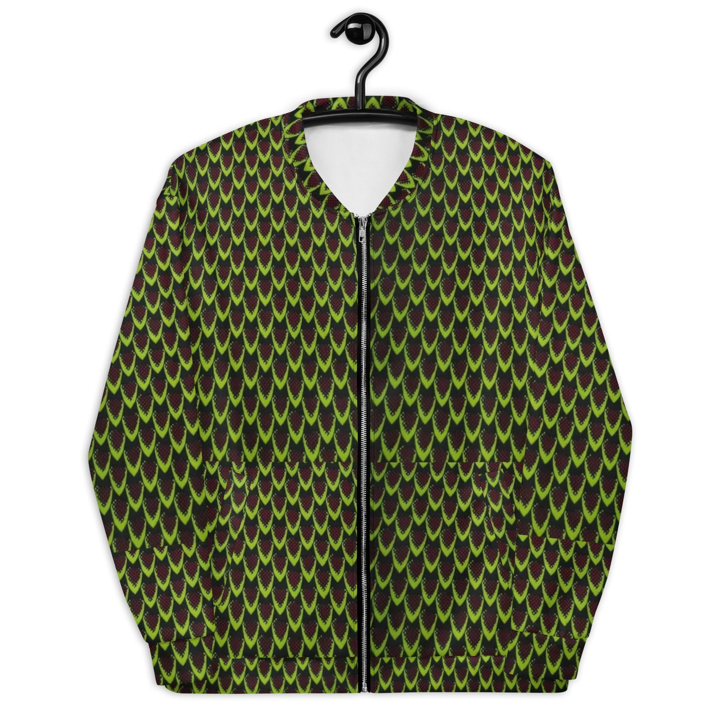 Green Flame Ankara Unisex Bomber Jacket