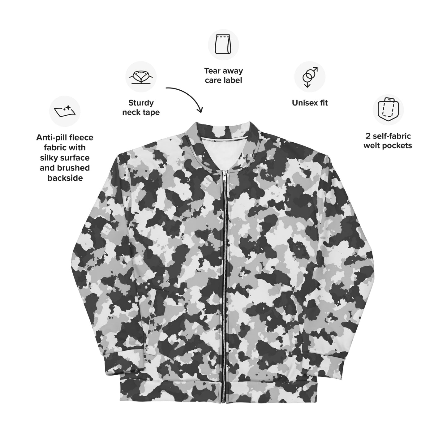 Camouflage Unisex Bomber Jacket