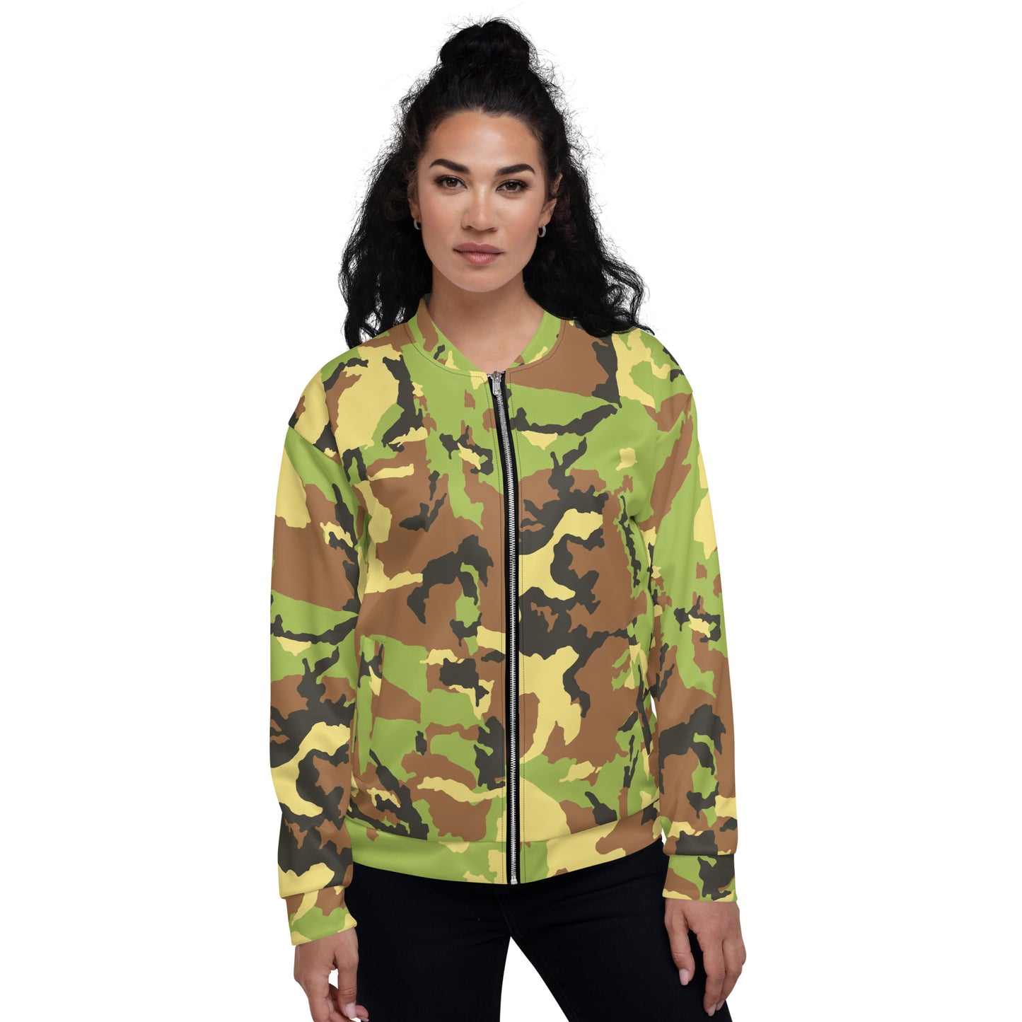 Camo Green Unisex Bomber Jacket