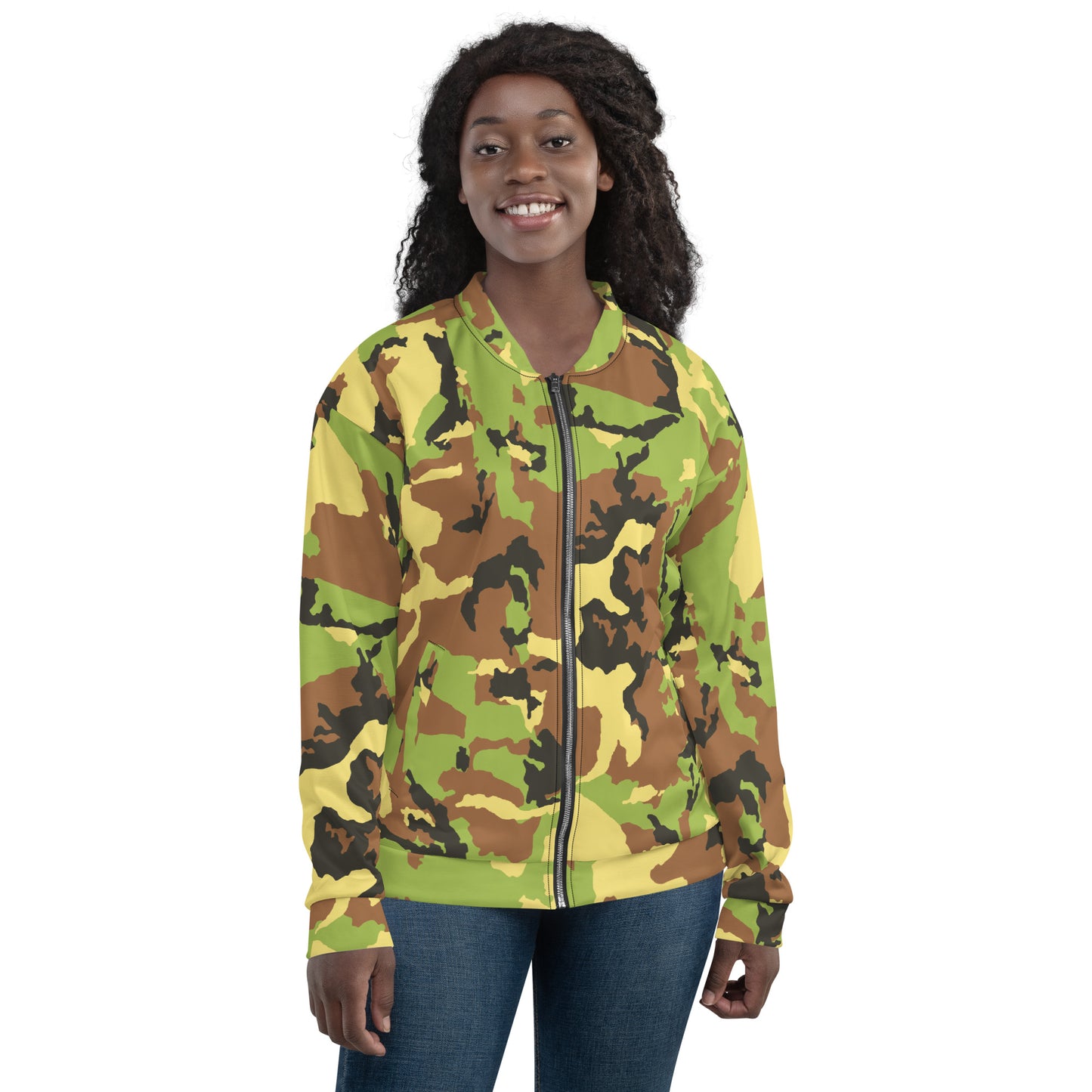 Camo Green Unisex Bomber Jacket