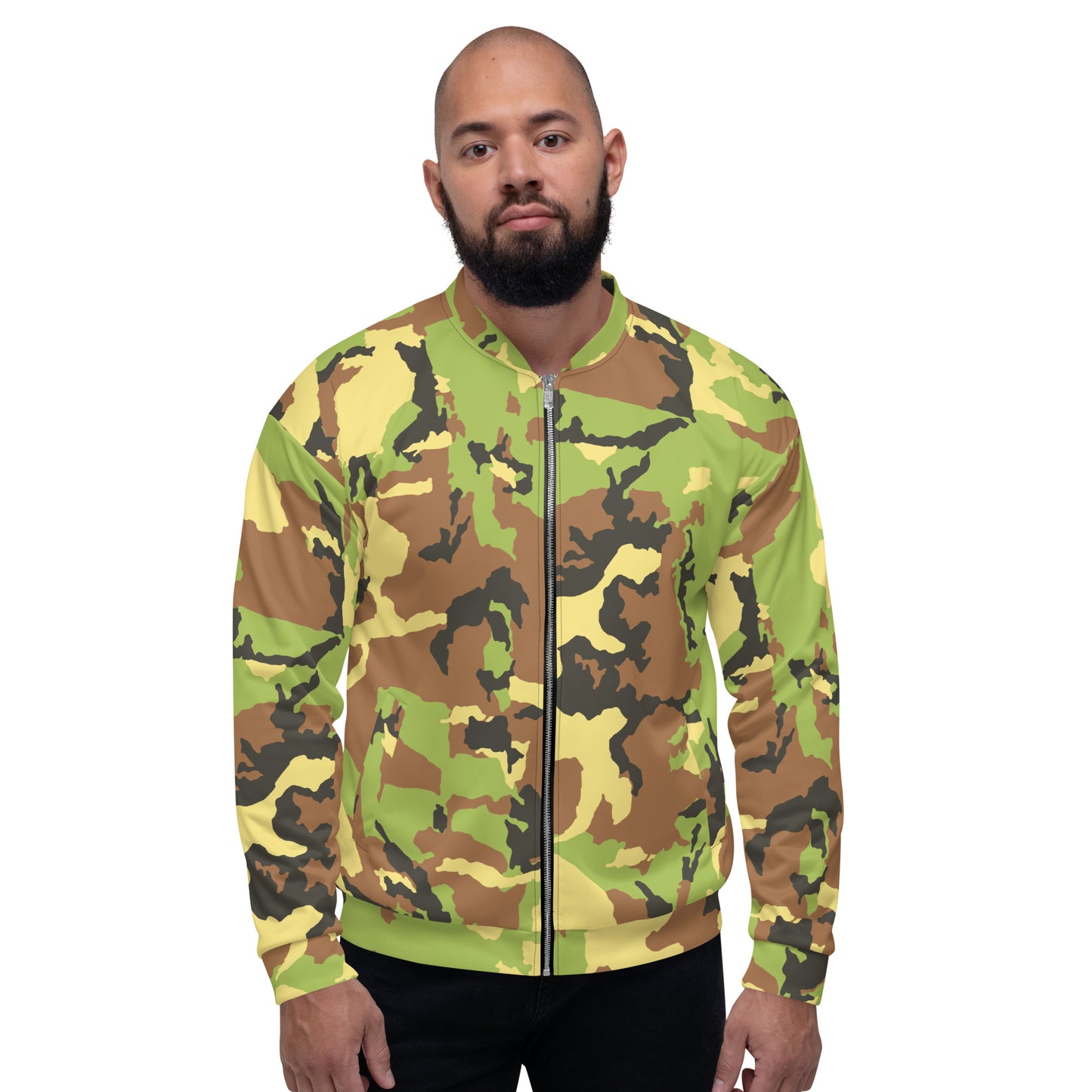 Camo Green Unisex Bomber Jacket