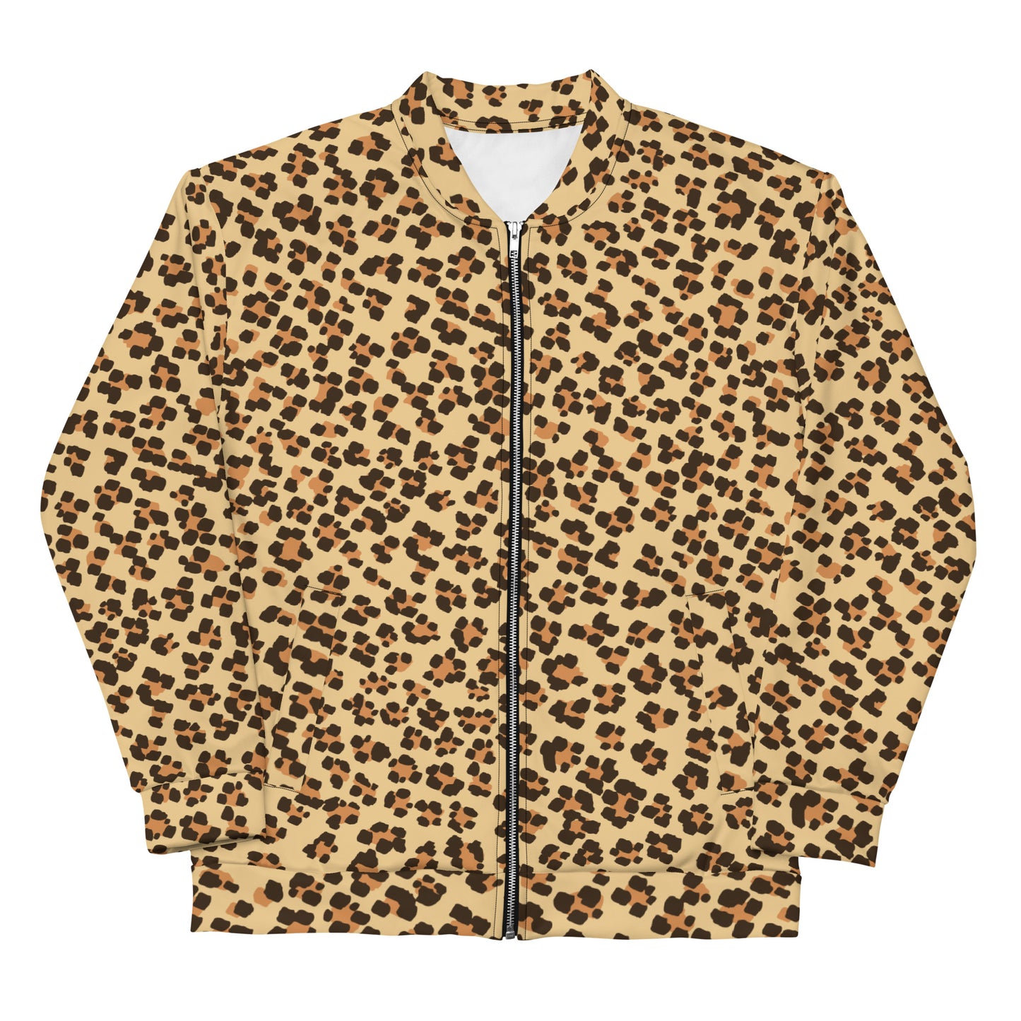 Brown Leopard Unisex Bomber Jacket