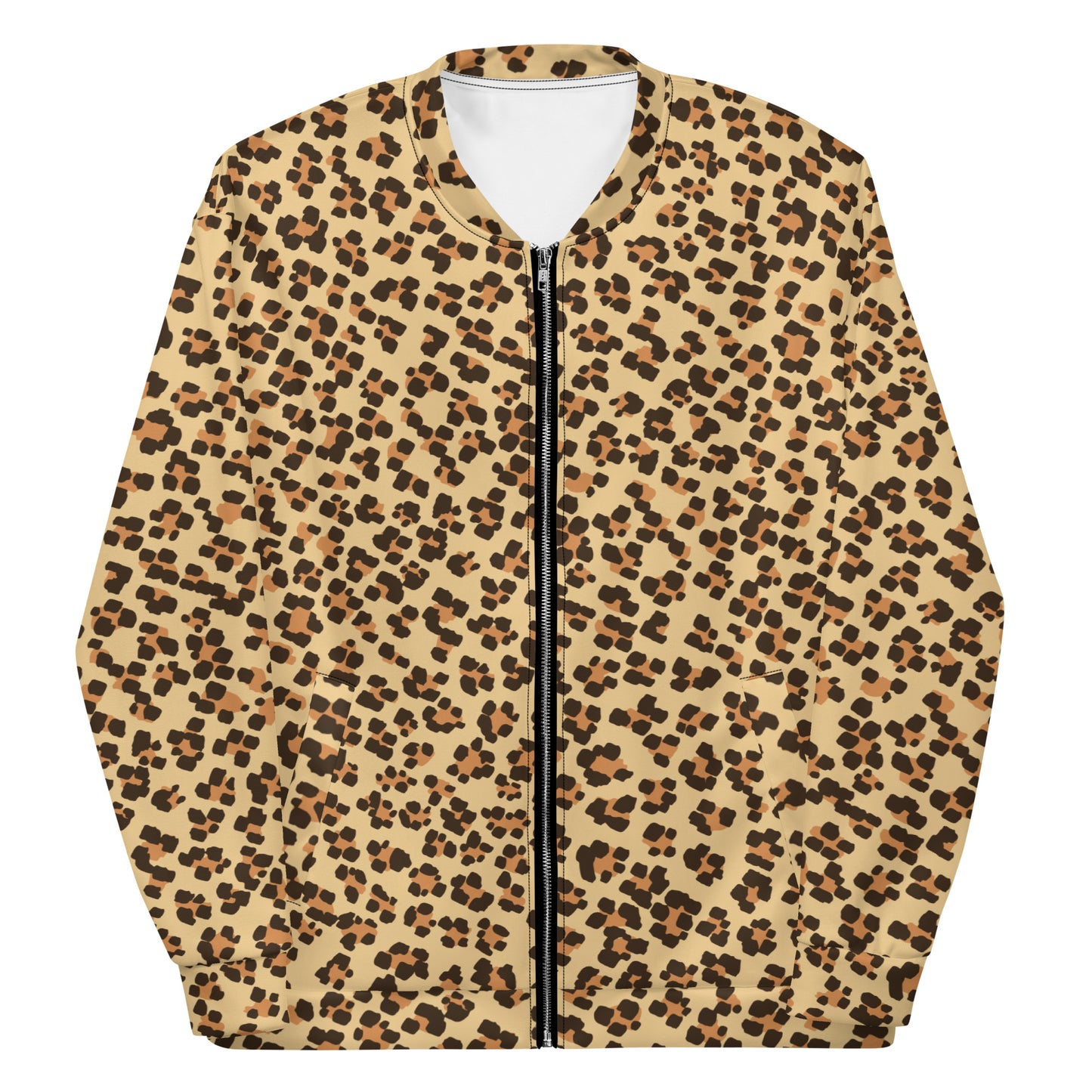 Brown Leopard Unisex Bomber Jacket