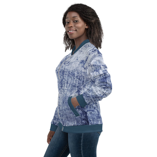 Blue Marble Adire Unisex Bomber Jacket