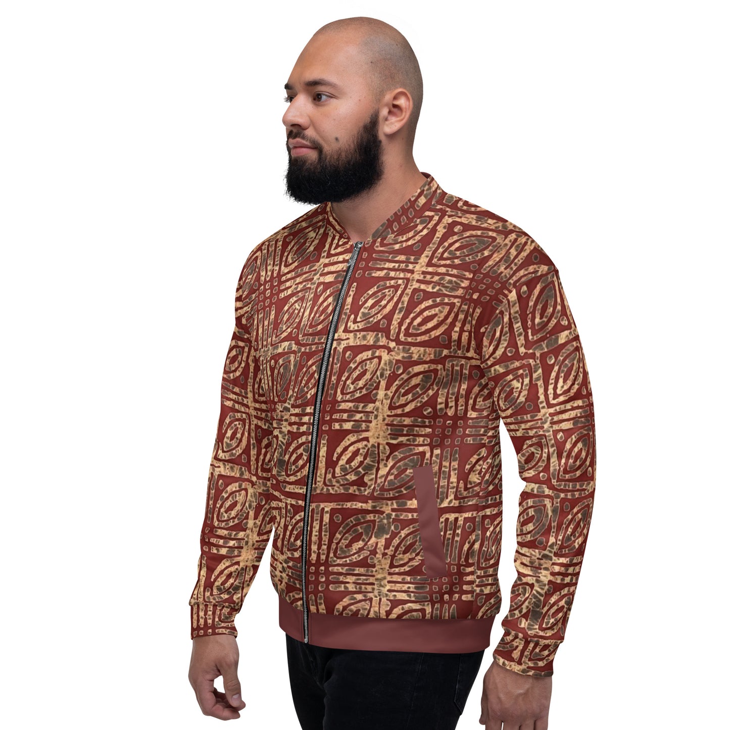 Copper & Gold Adire Unisex Bomber Jacket