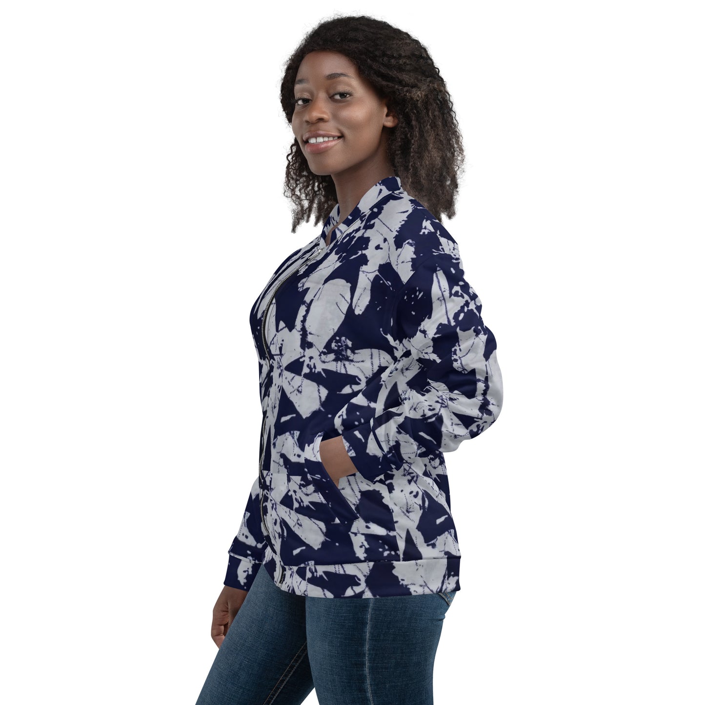 Indigo Adire Unisex Bomber Jacket