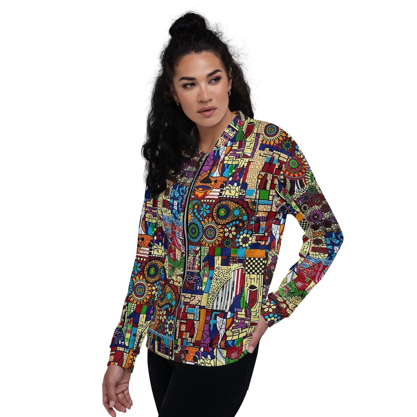 Colourful Artsy Ankara Unisex Bomber Jacket