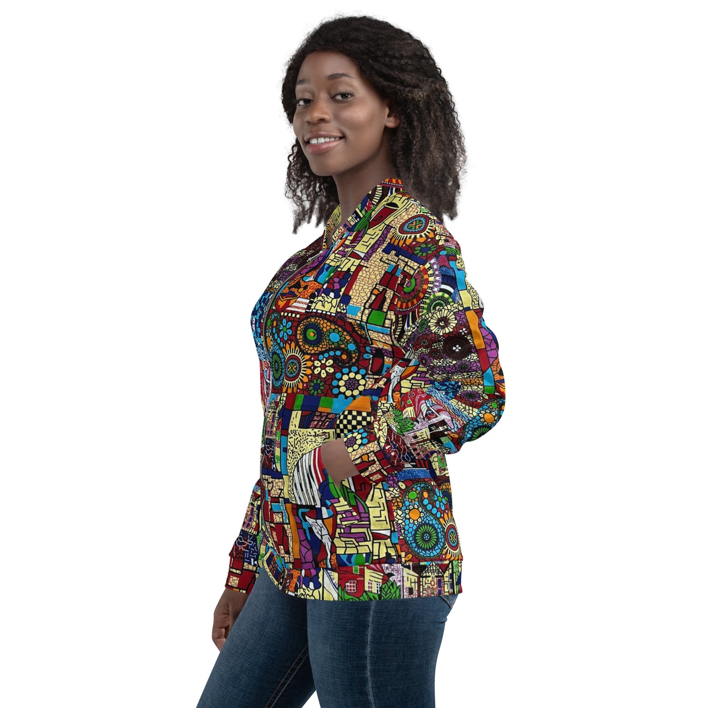 Colourful Artsy Ankara Unisex Bomber Jacket