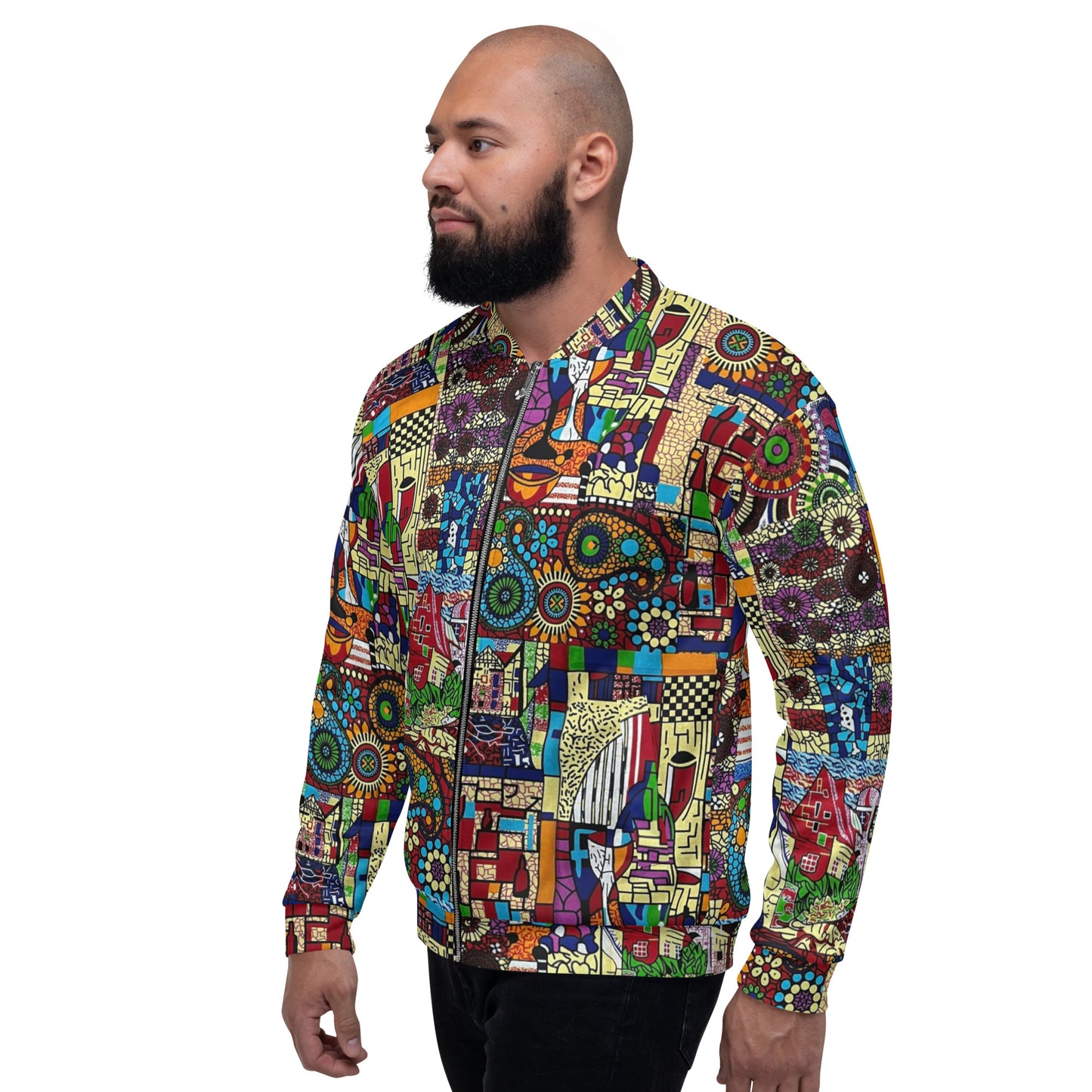 Colourful Artsy Ankara Unisex Bomber Jacket