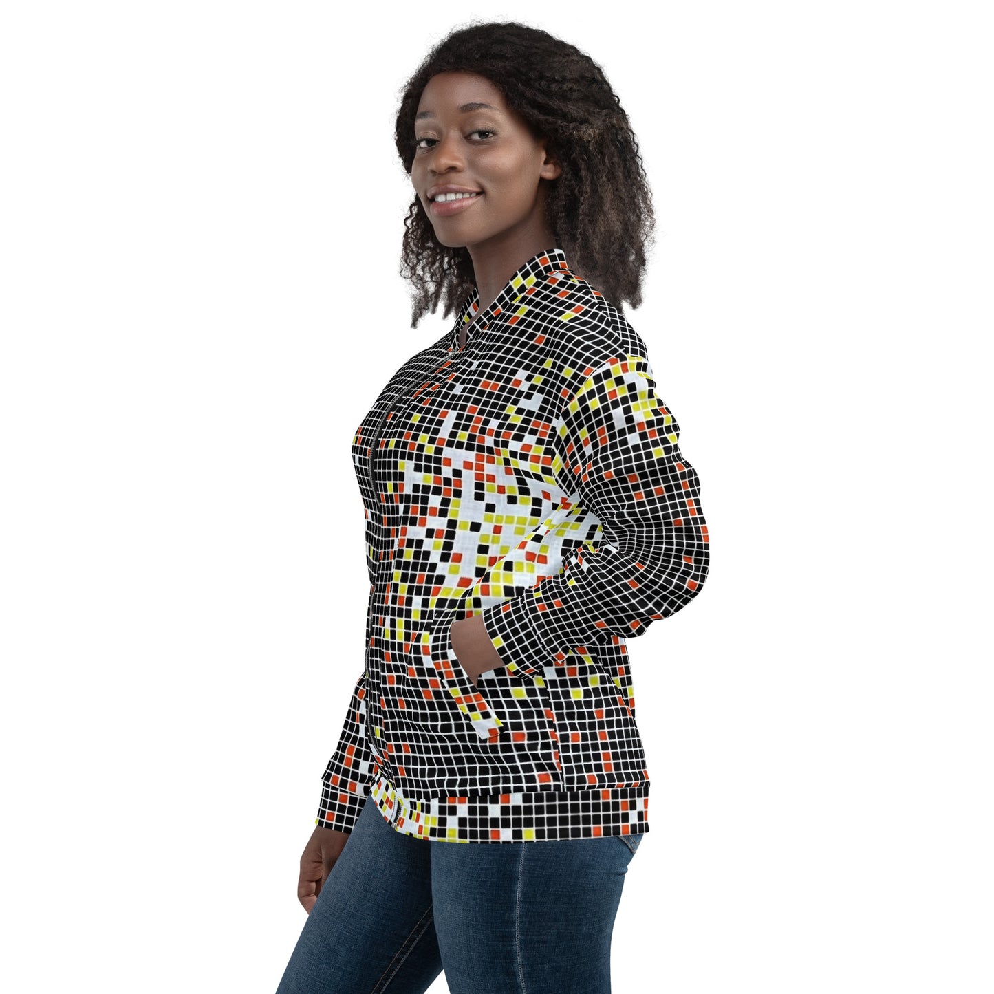 Graphic Square Ankara Unisex Bomber Jacket