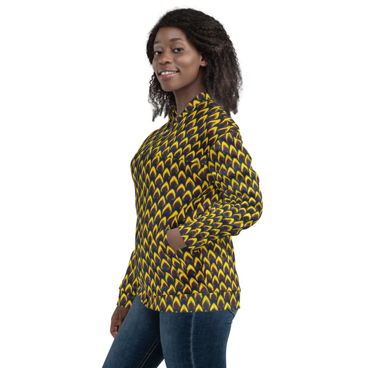 Yellow Flame Ankara Unisex Bomber Jacket