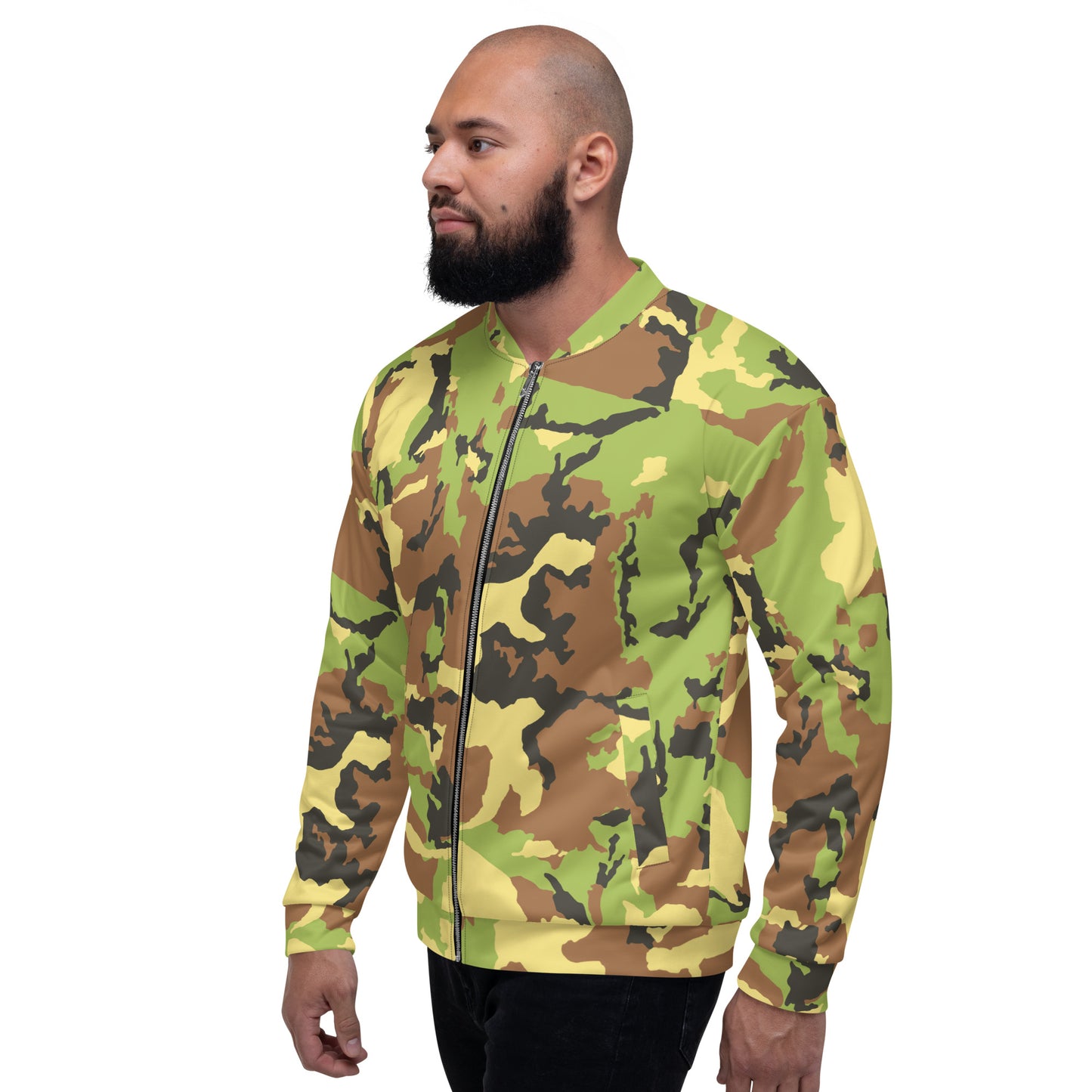 Camo Green Unisex Bomber Jacket