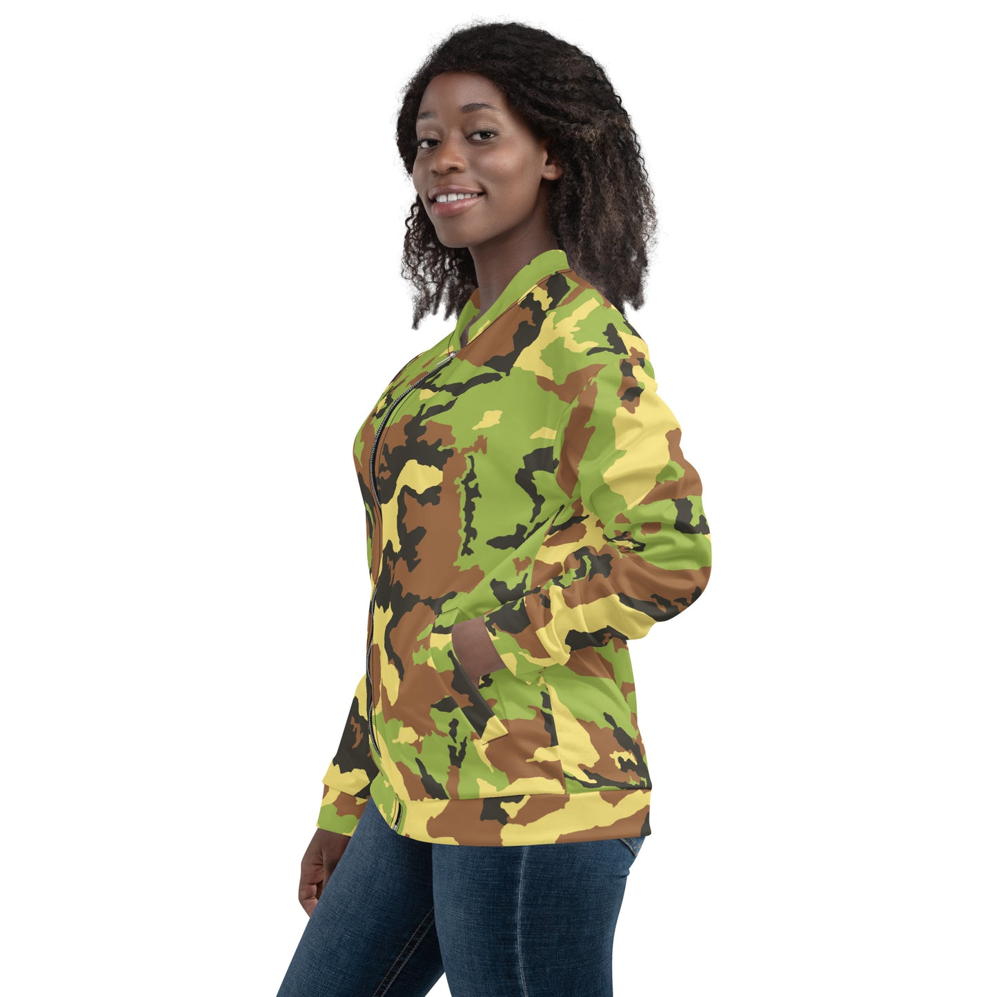 Camo Green Unisex Bomber Jacket