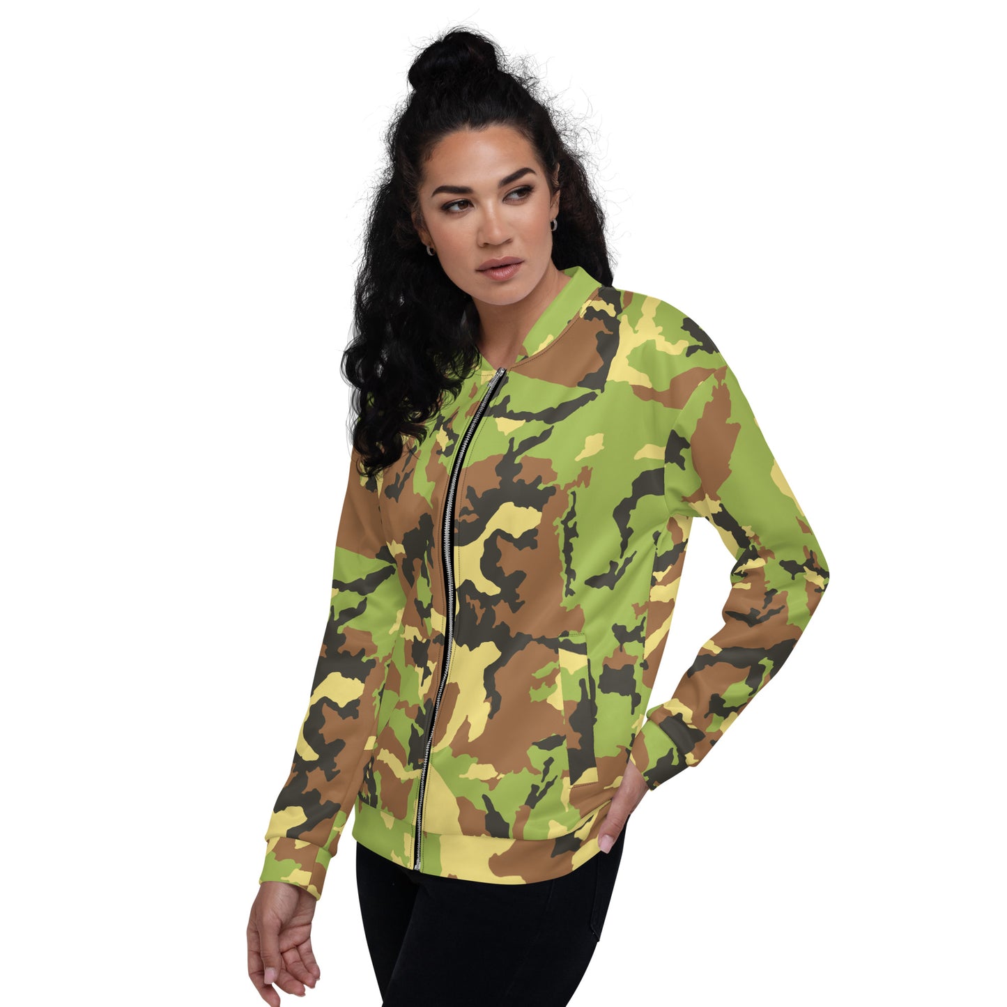 Camo Green Unisex Bomber Jacket