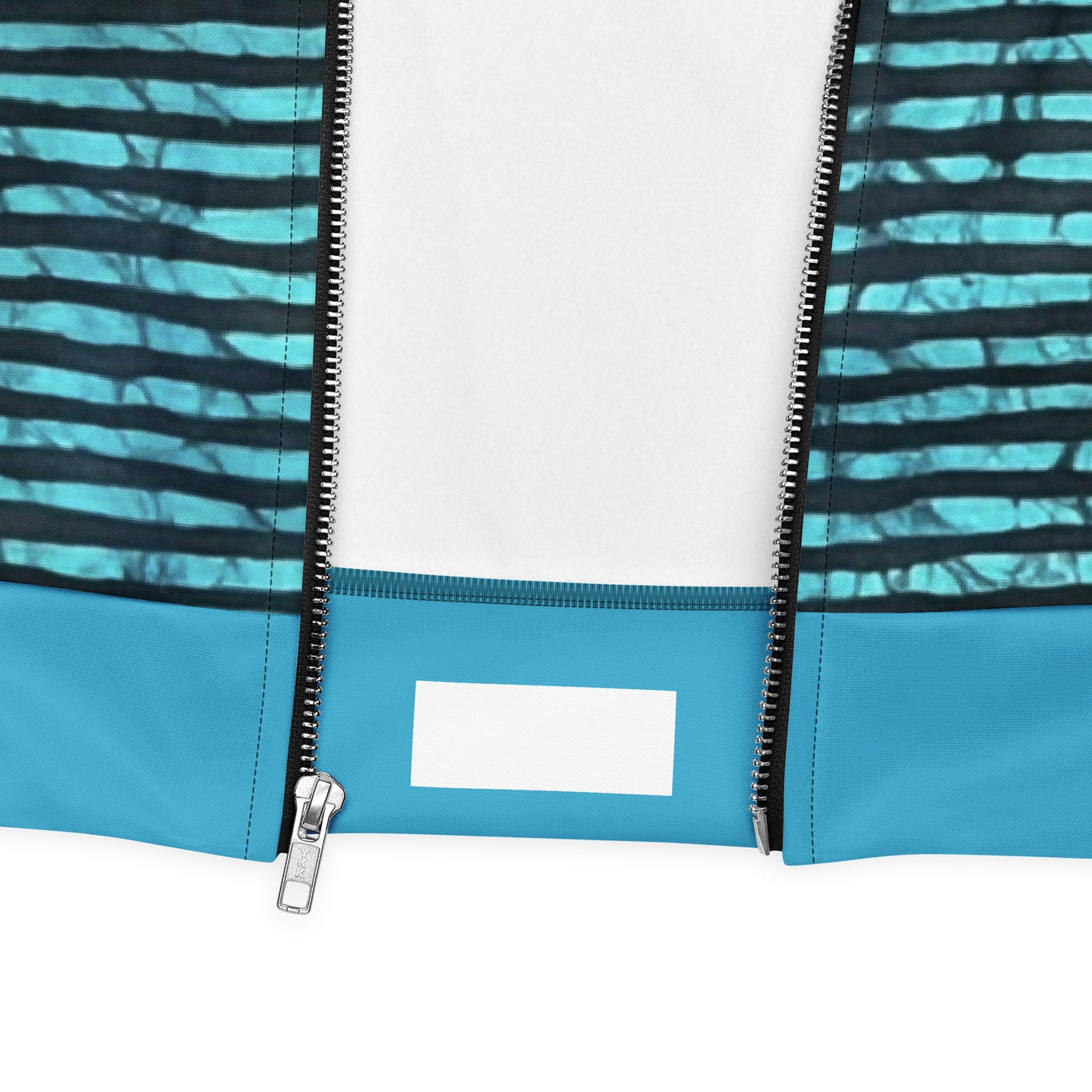 Aqua Black Stripes Adire Unisex Bomber Jacket