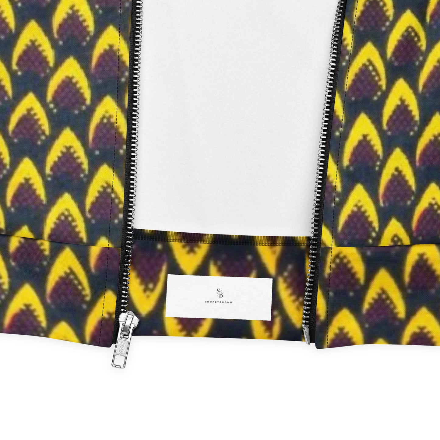 Yellow Flame Ankara Unisex Bomber Jacket