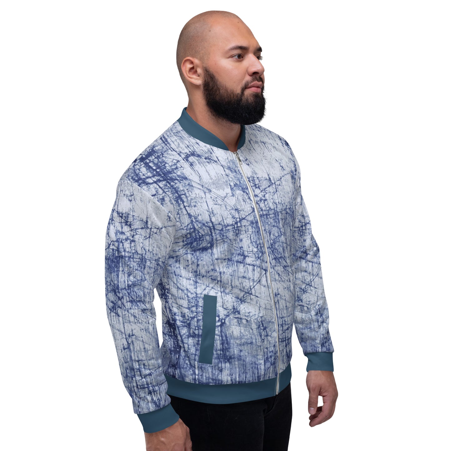 Blue Marble Adire Unisex Bomber Jacket