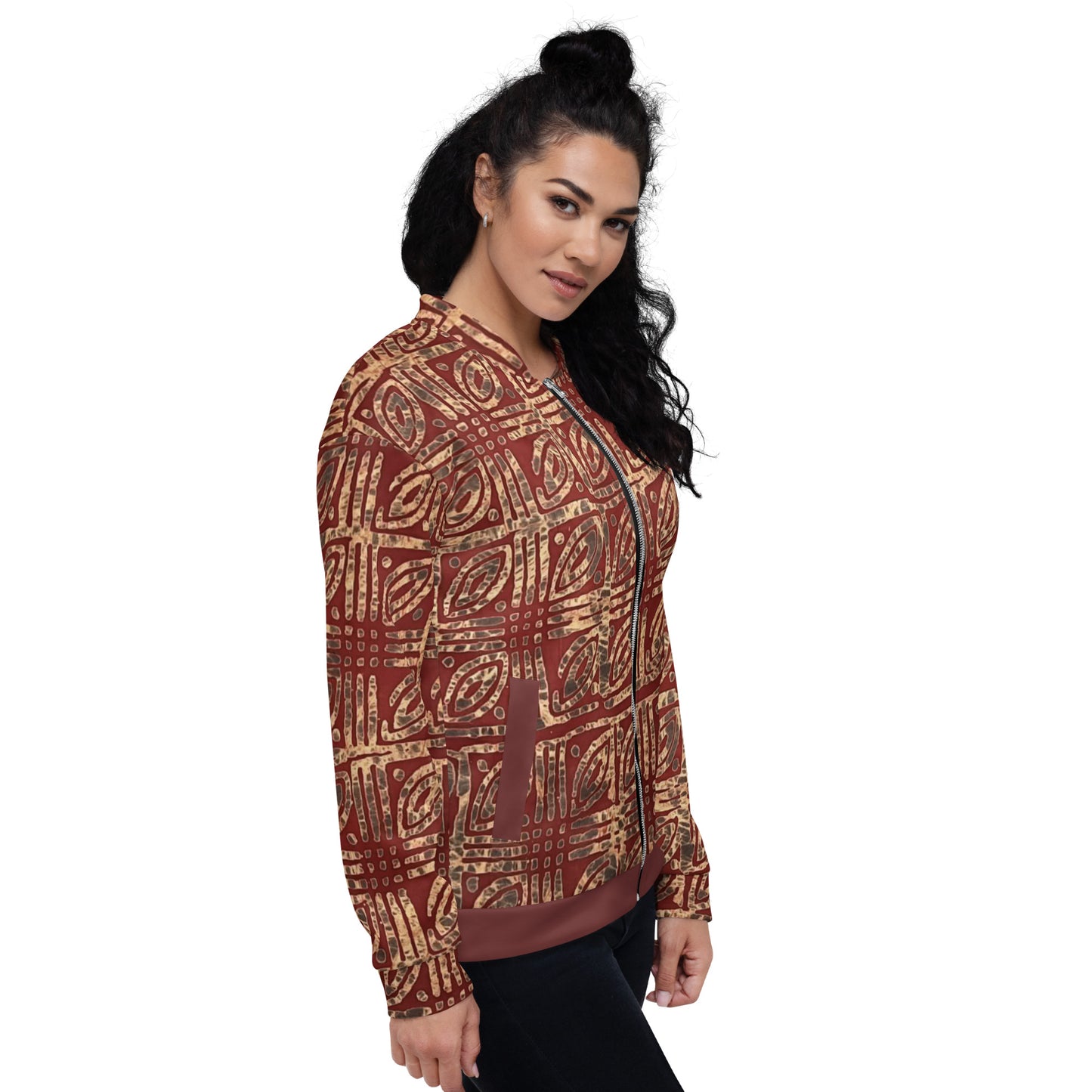 Copper & Gold Adire Unisex Bomber Jacket