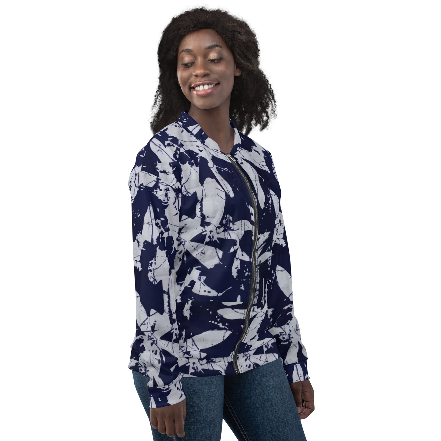 Indigo Adire Unisex Bomber Jacket