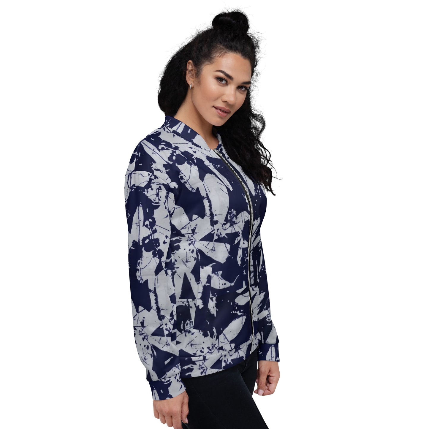 Indigo Adire Unisex Bomber Jacket