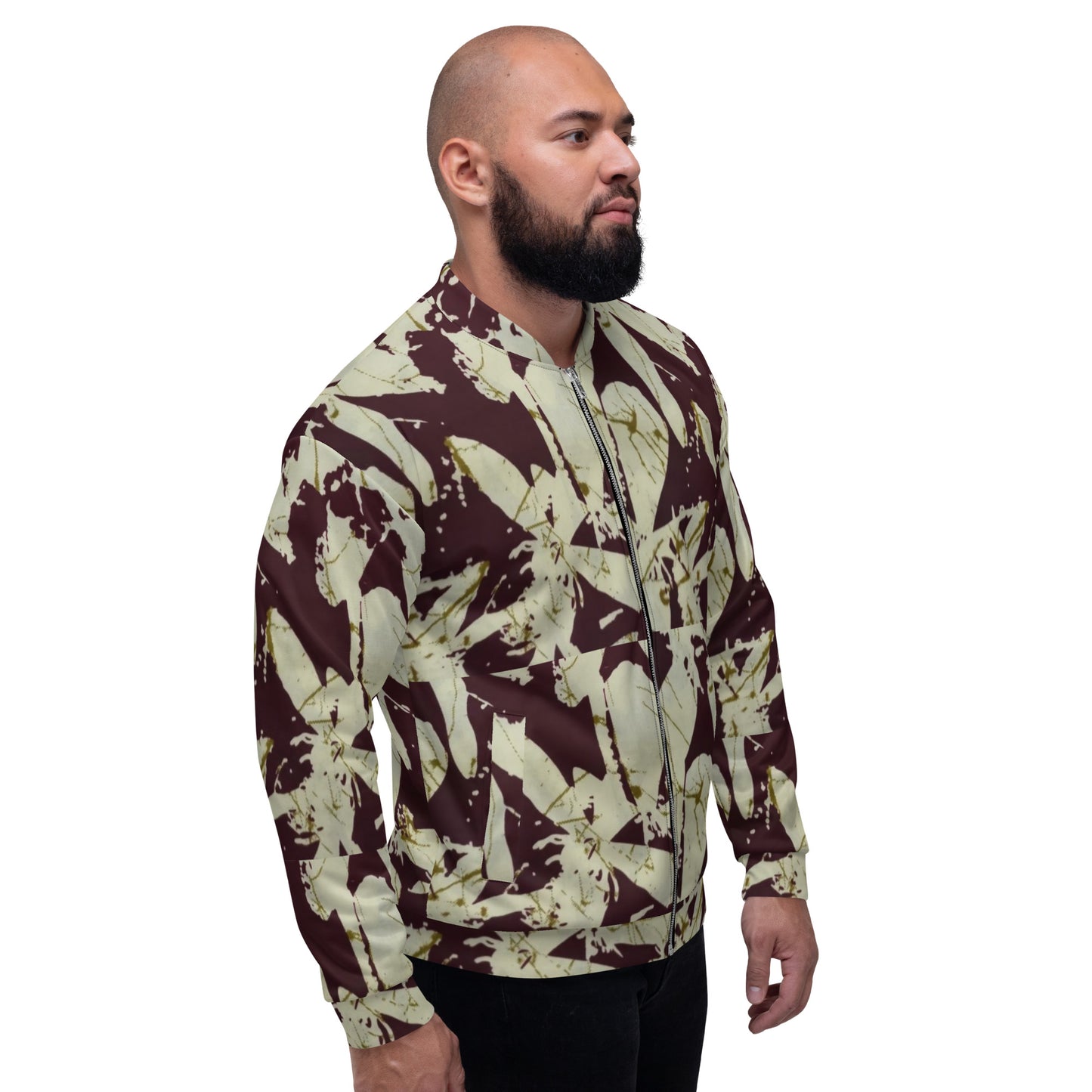 Brown Adire Unisex Bomber Jacket