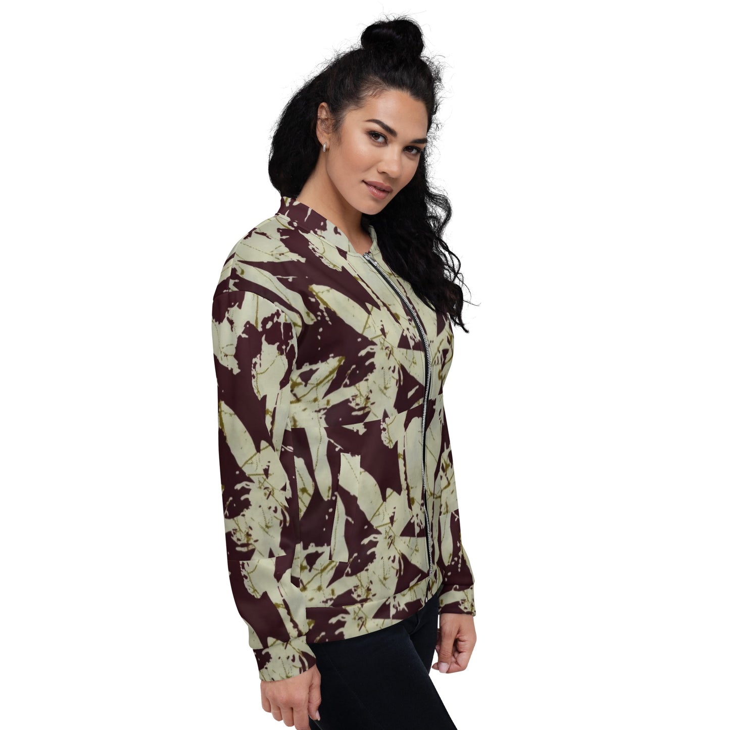 Brown Adire Unisex Bomber Jacket